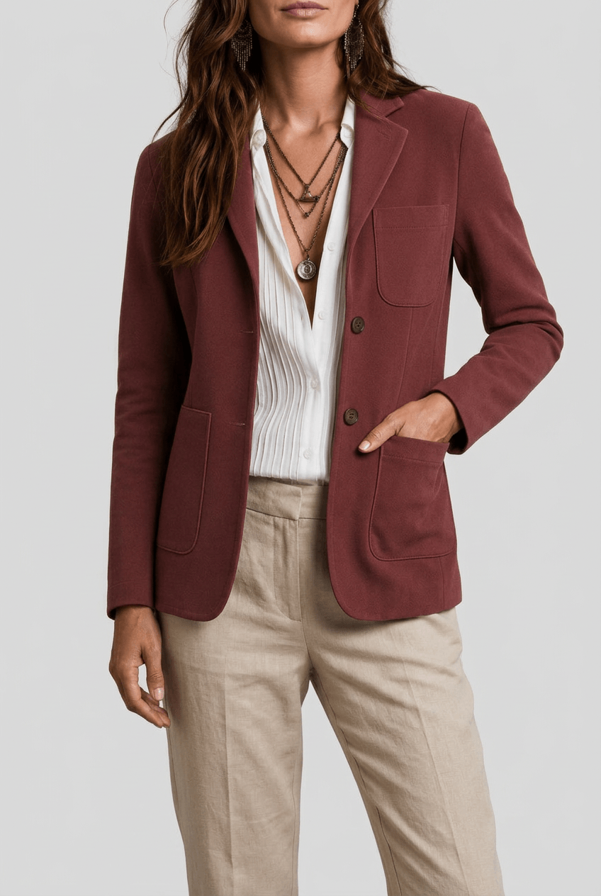 Women's Blazer | Notch Lapel & Patch Pocket