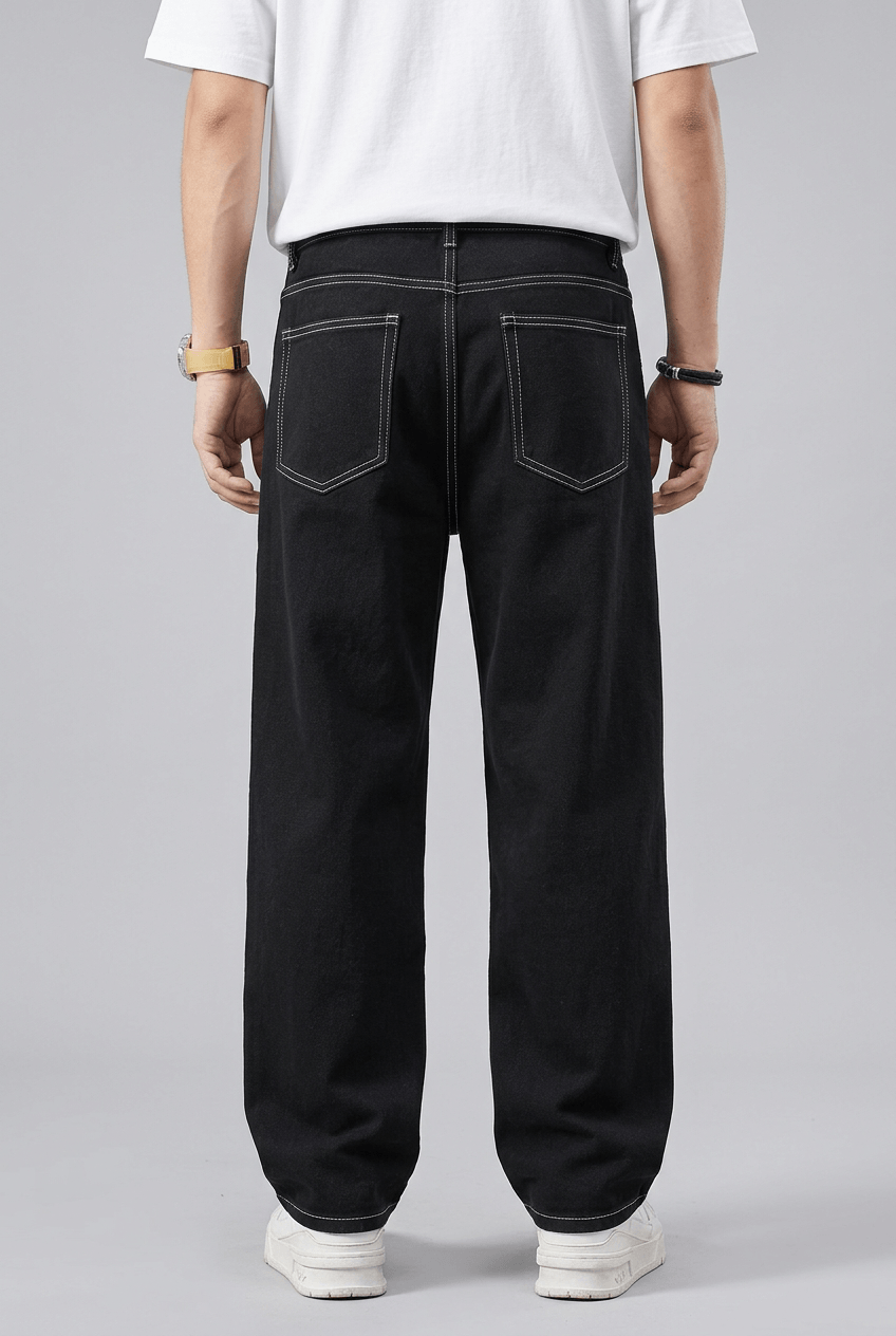 Men's Baggy Jeans | Contrast Stitch & Wide Leg