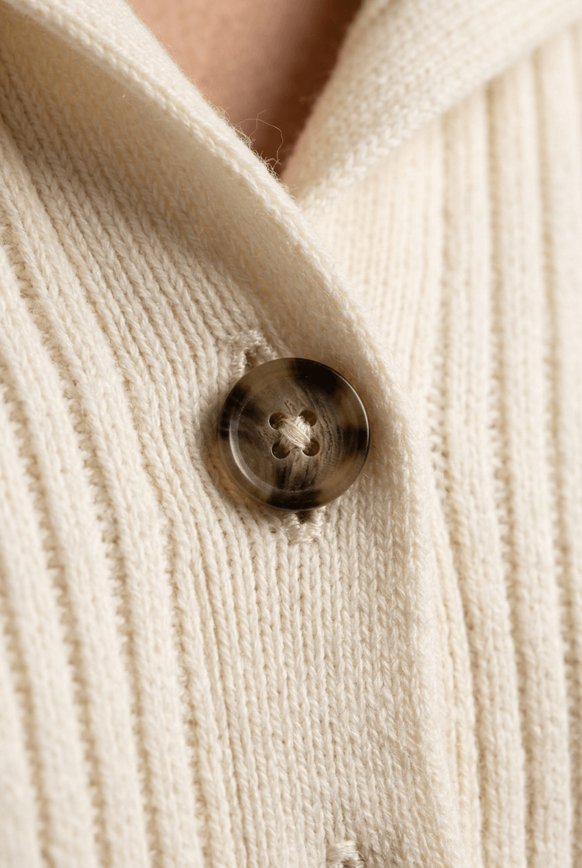 Women's Cropped Collared Cardigan | Ribbed Knit