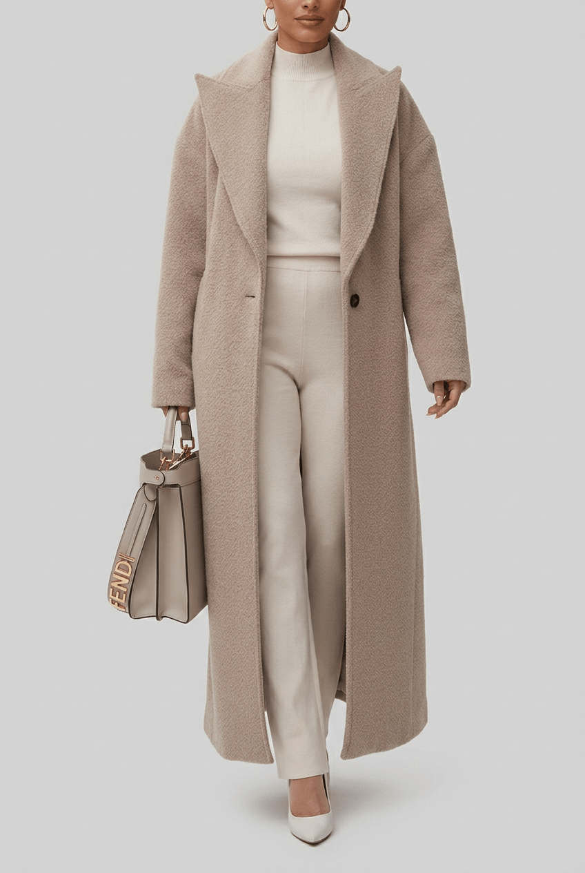 Women's Oversized Long Coat | Button Front