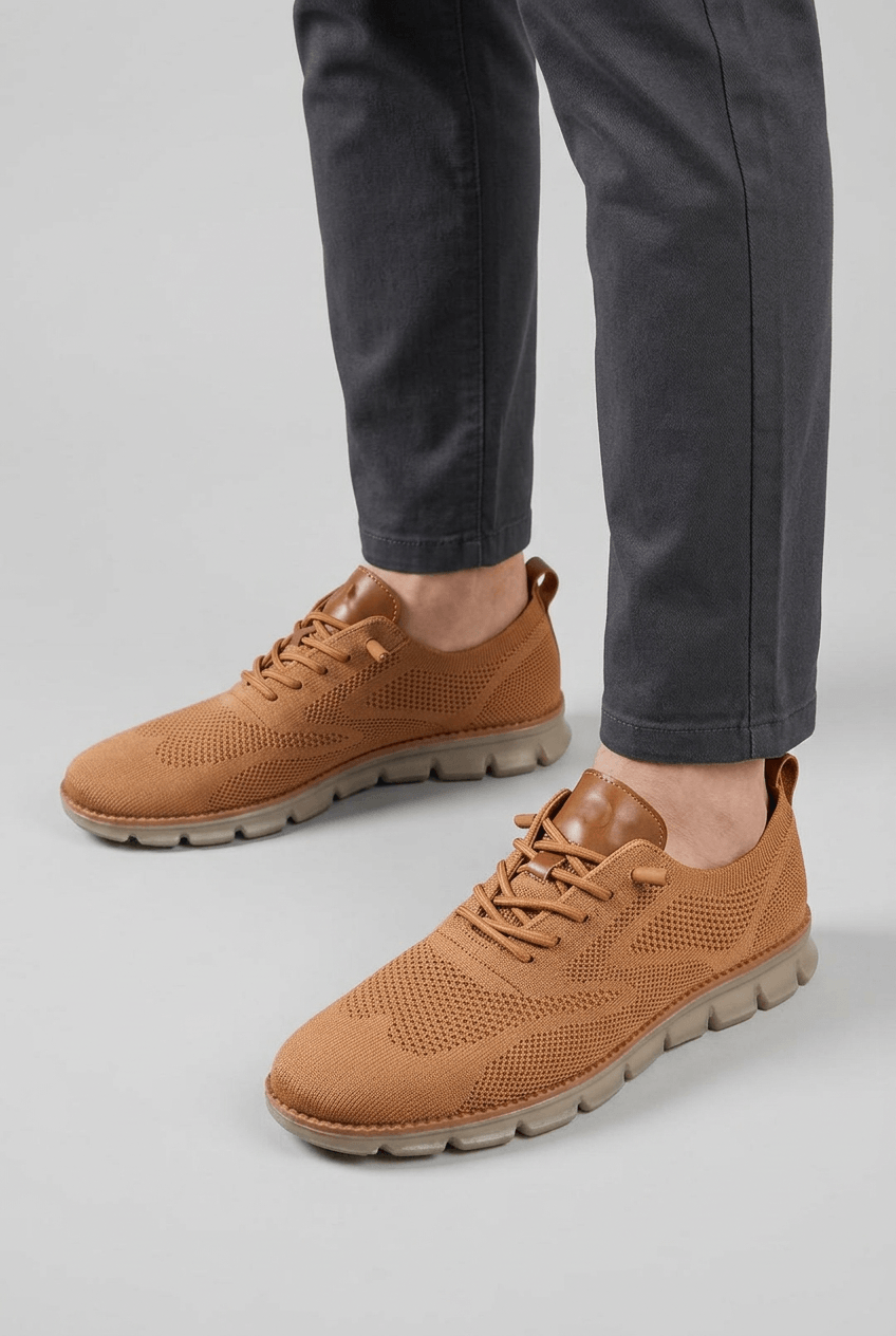 Men's Knit Trainers | Contrast Heel & Chunky Sole
