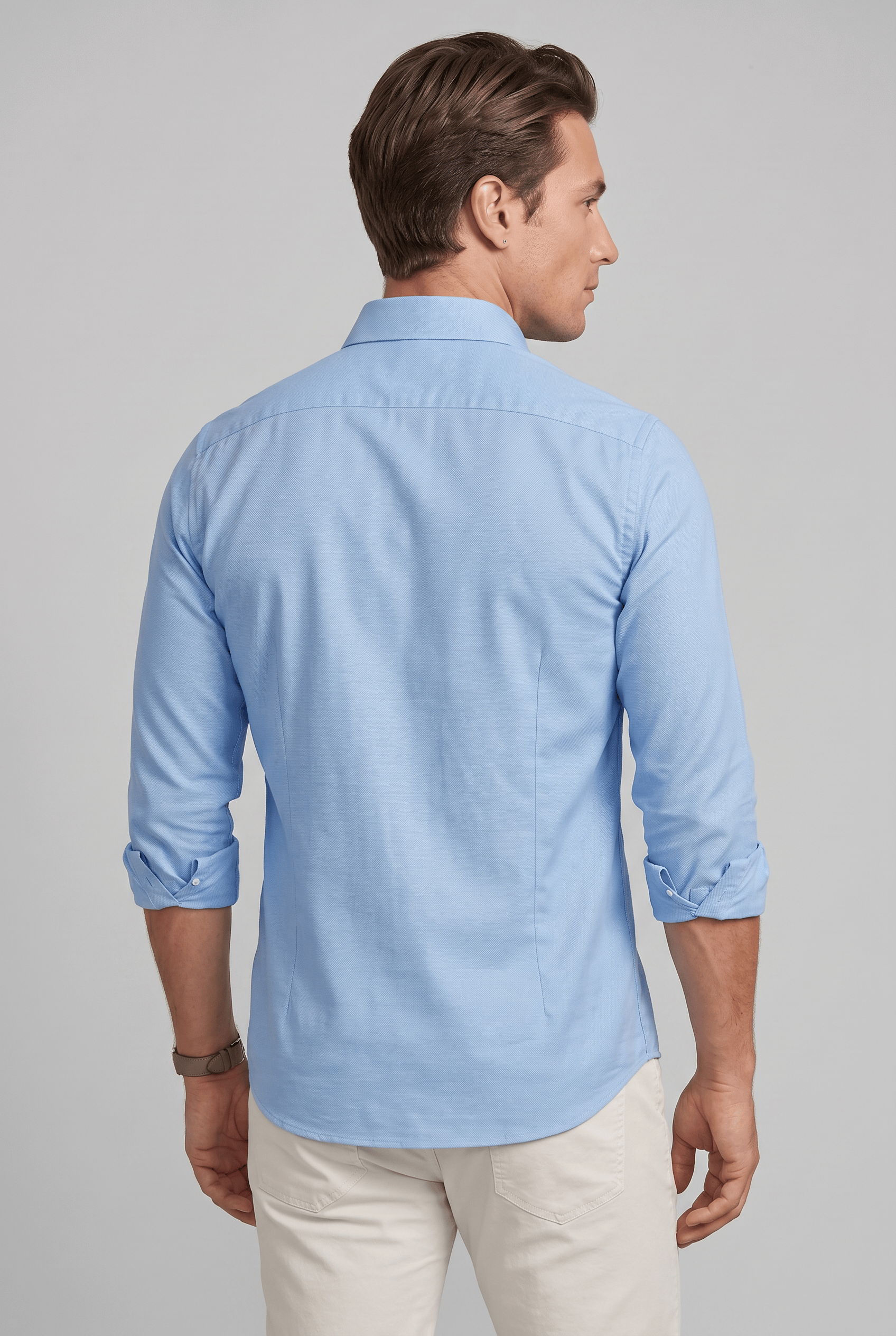 Men’s Collared Long Sleeve Button-Down Shirt | Button Cuffs