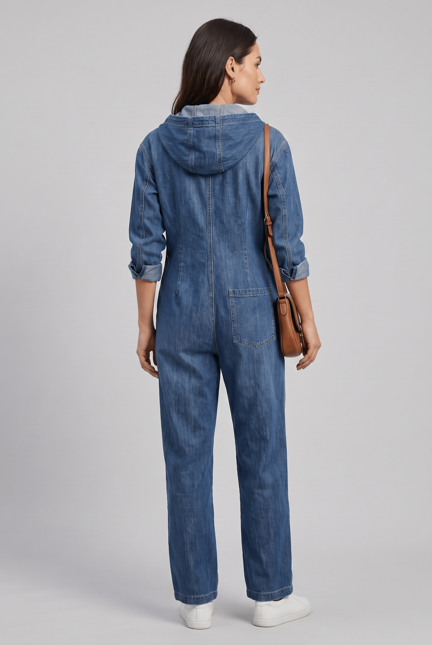 Women’s Hooded Zipper Jumpsuit | Wide Leg