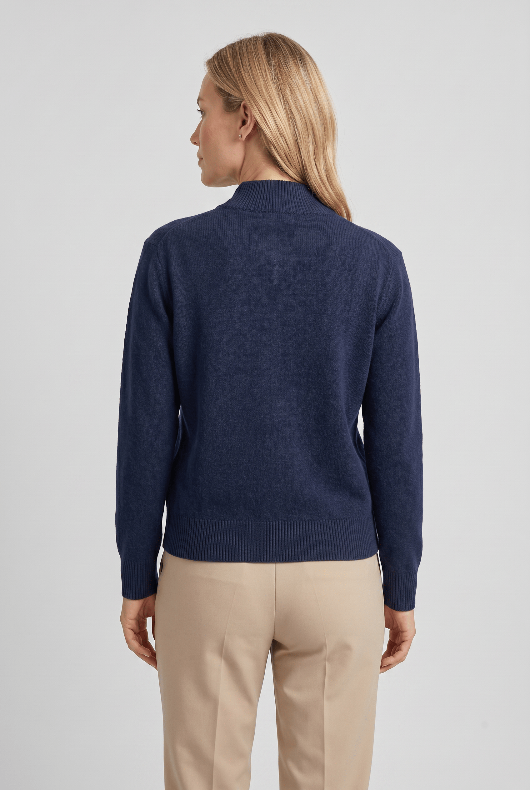 Women's Stand Collar Long Sleeves Knit Button Cardigan | Ribbed Cuff