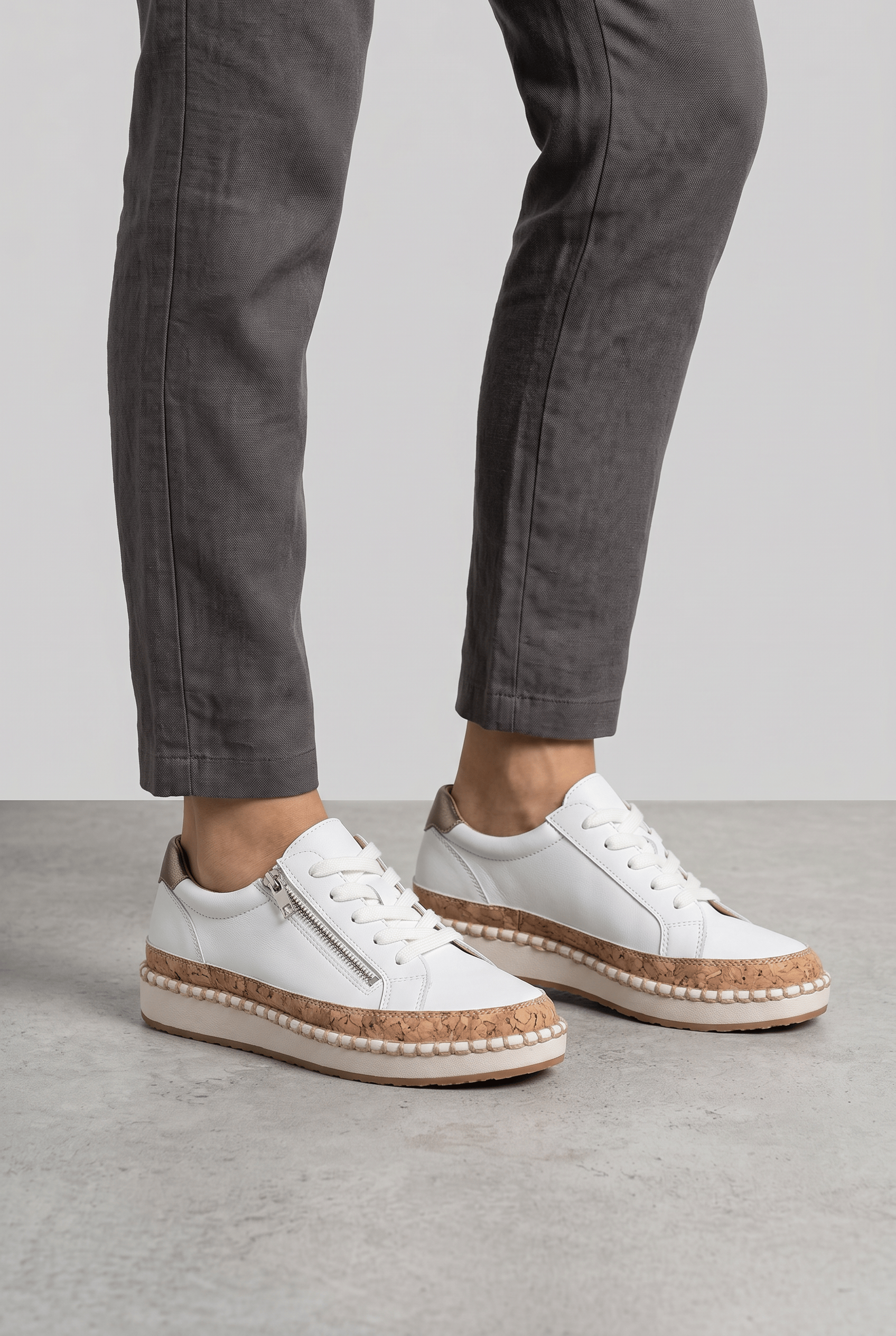 Women's Floral Print Platform Zip Trainers | Lace-Up