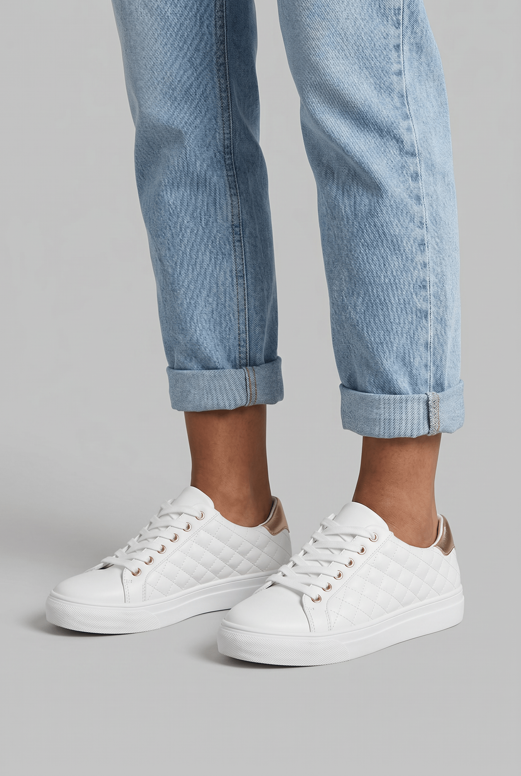 Women's Quilted Classic Lace-Up Trainers | Low Top