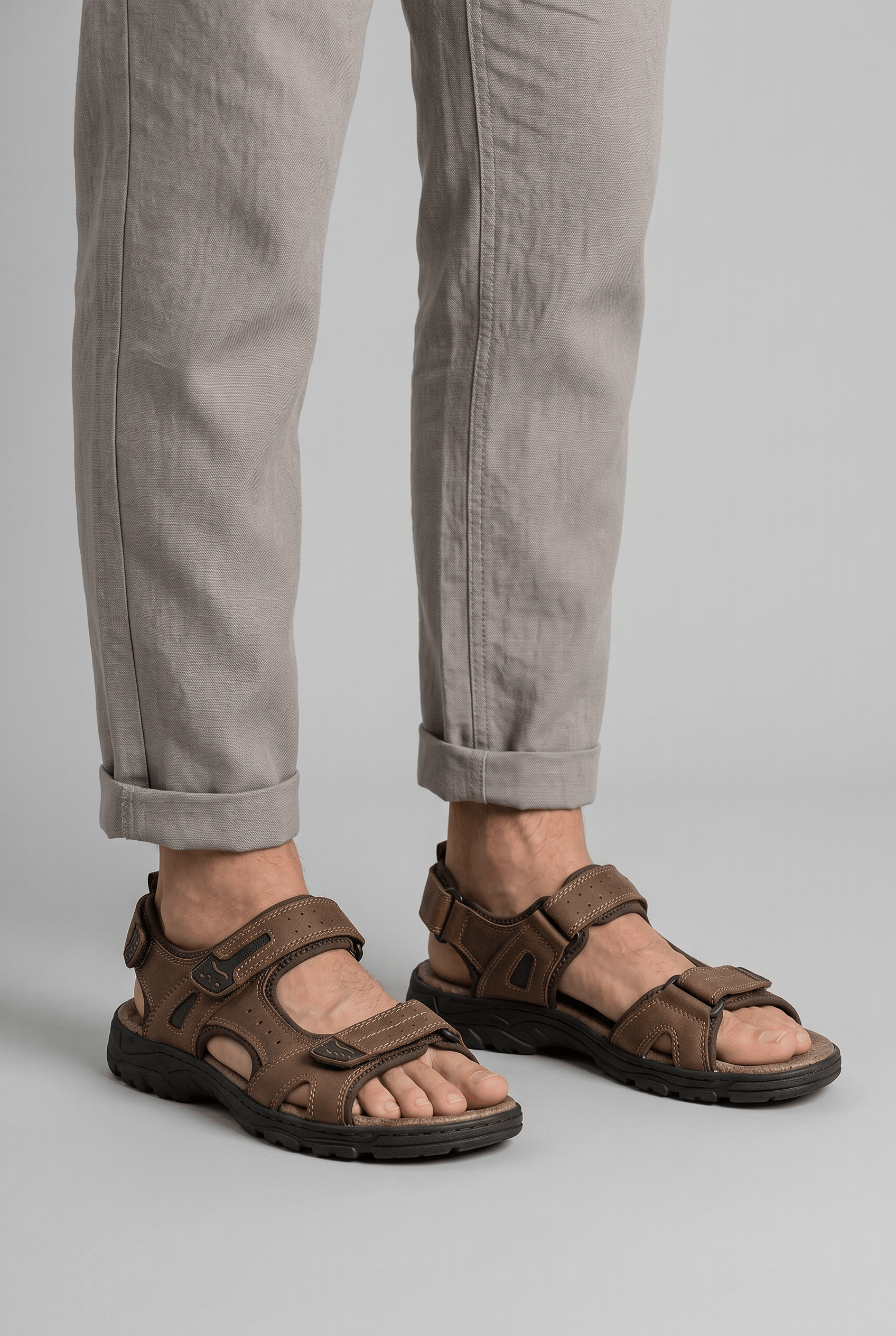 Men's Outdoor Double Velcro Casual Sandals | Open Toe