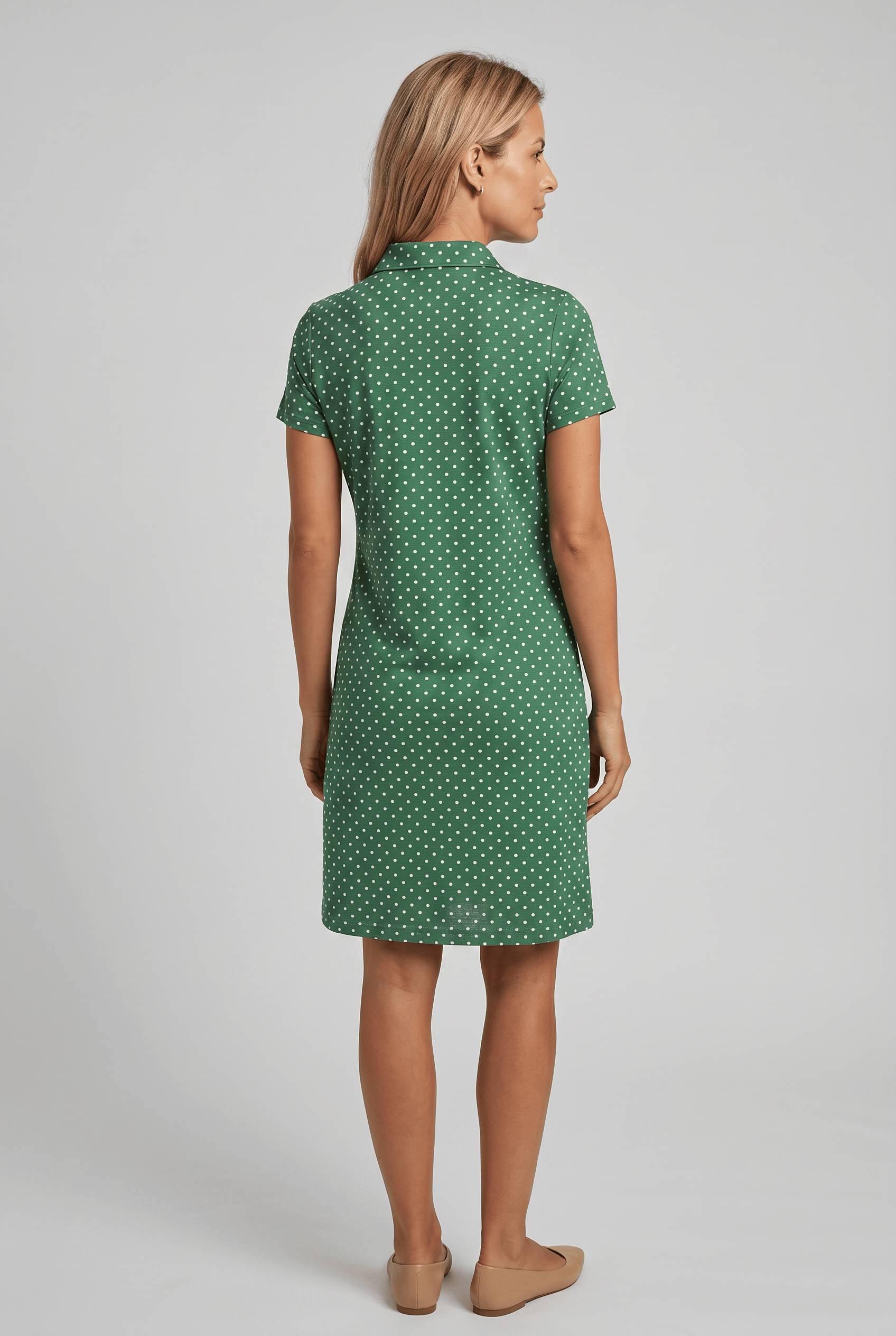 Women's V-Neck Short Sleeve Polka Dot A-Line Dress | Mini