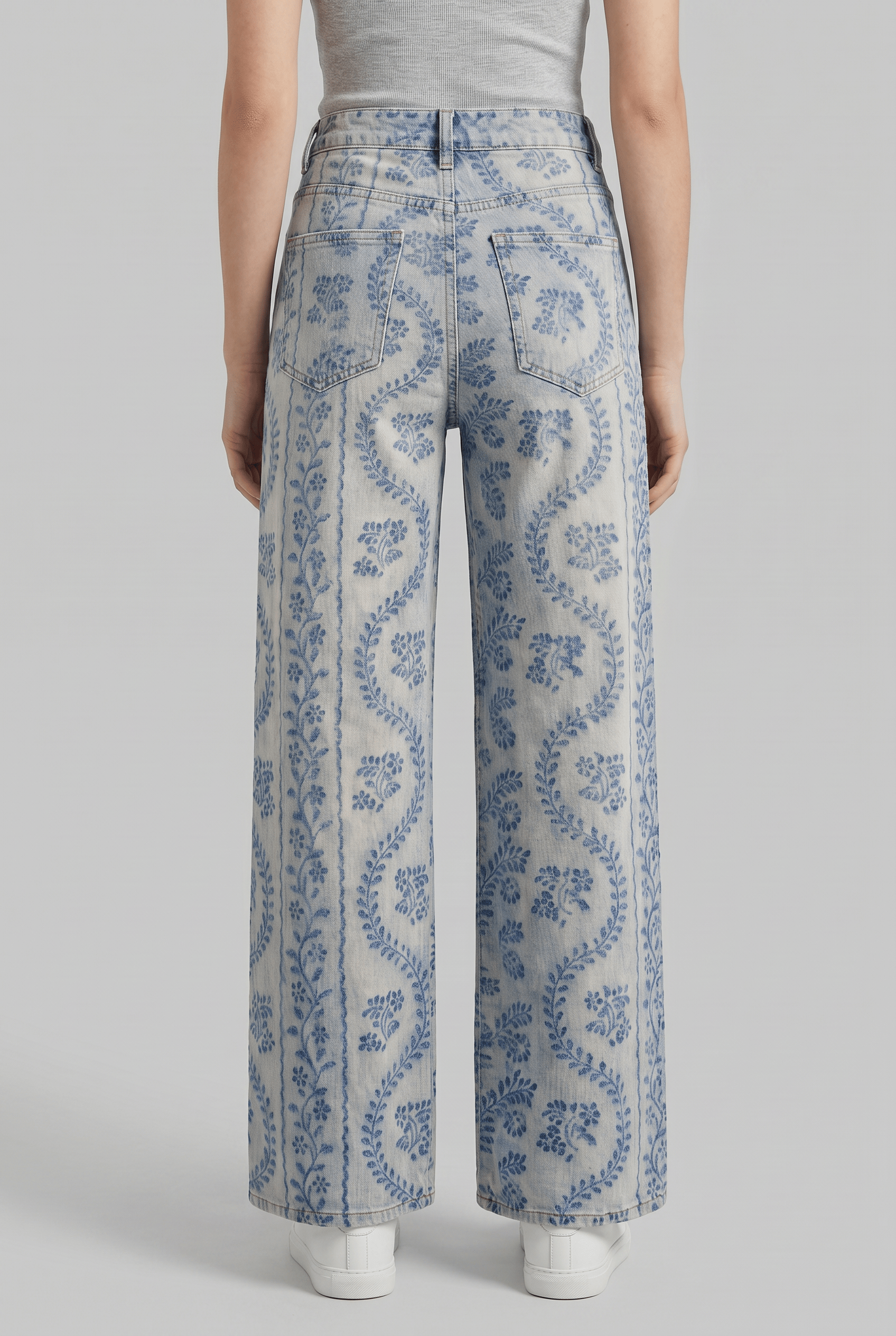 Women’s Floral Wide Leg High Waist Trousers | Vintage