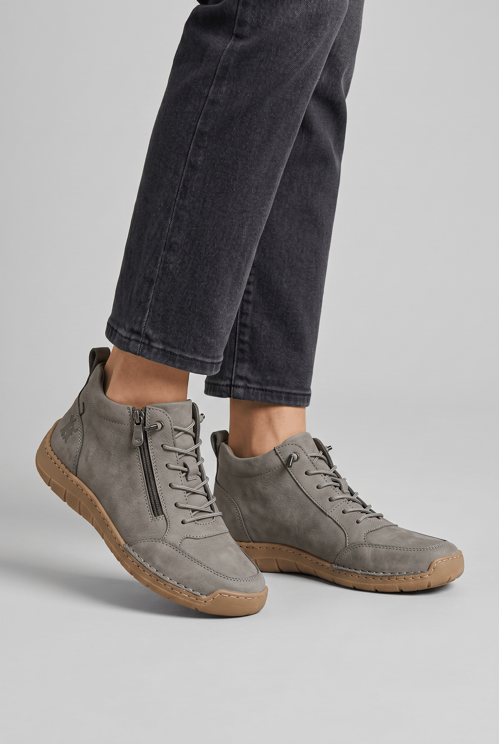 Women’s Casual Ankle Side Zip Trainers | Lace-Up