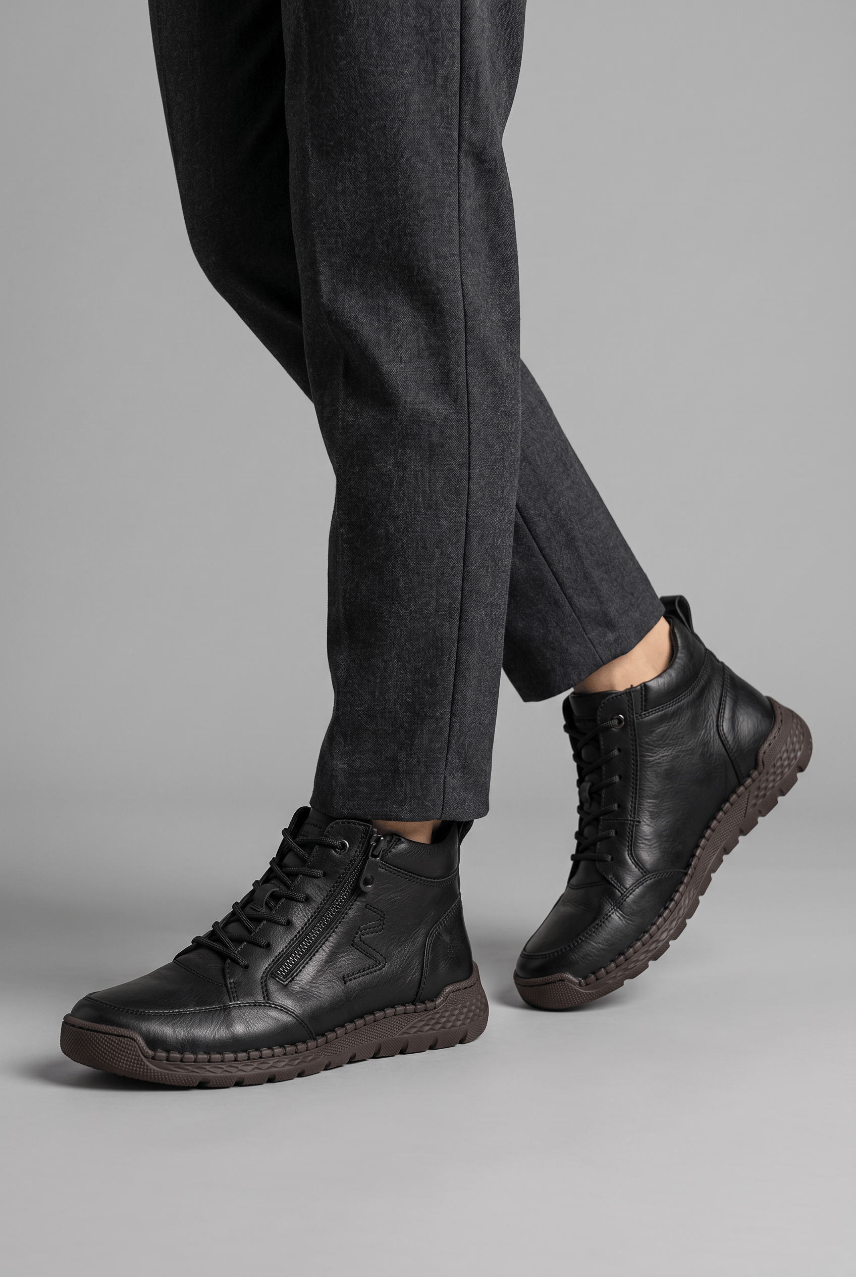 Women’s Casual Ankle Side Zip Trainers | Lace-Up