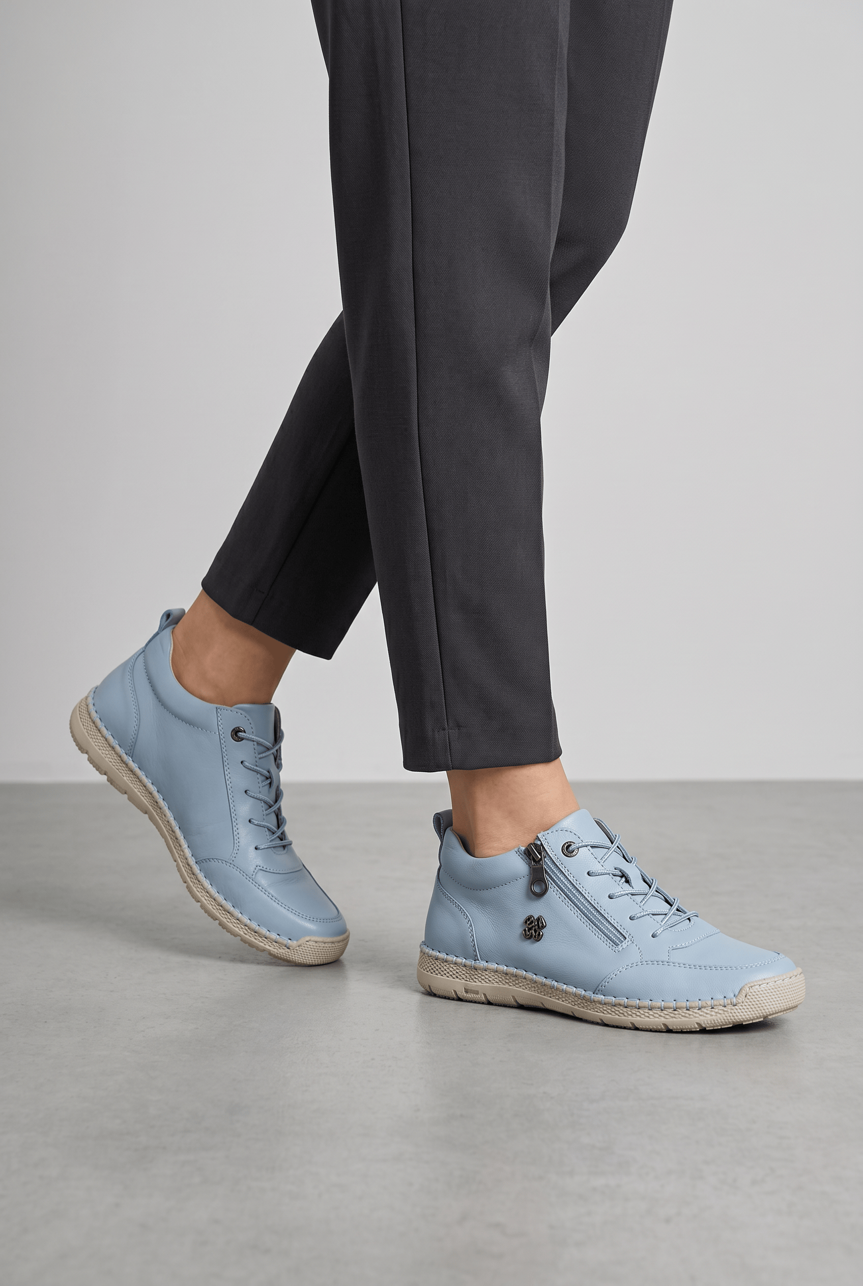 Women’s Casual Ankle Side Zip Trainers | Lace-Up