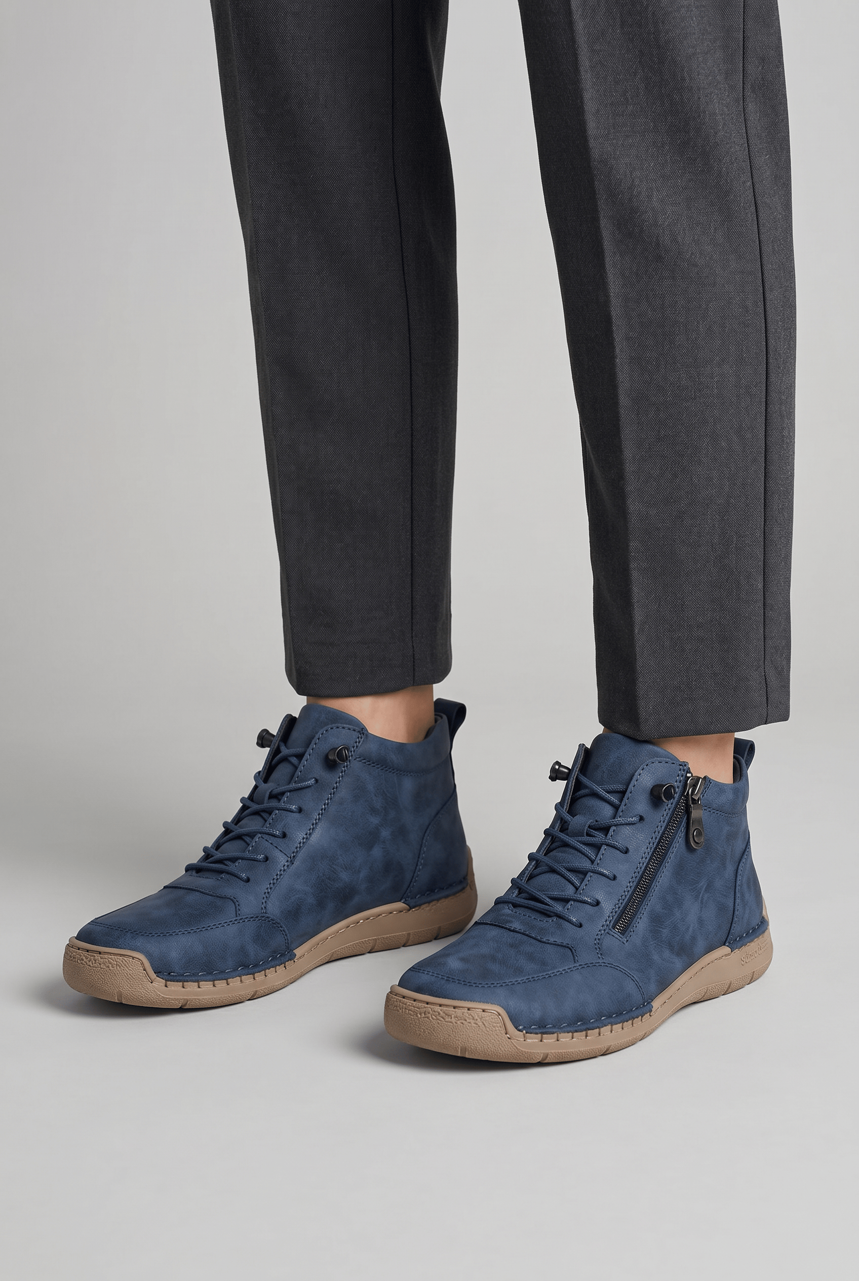 Women’s Casual Ankle Side Zip Trainers | Lace-Up
