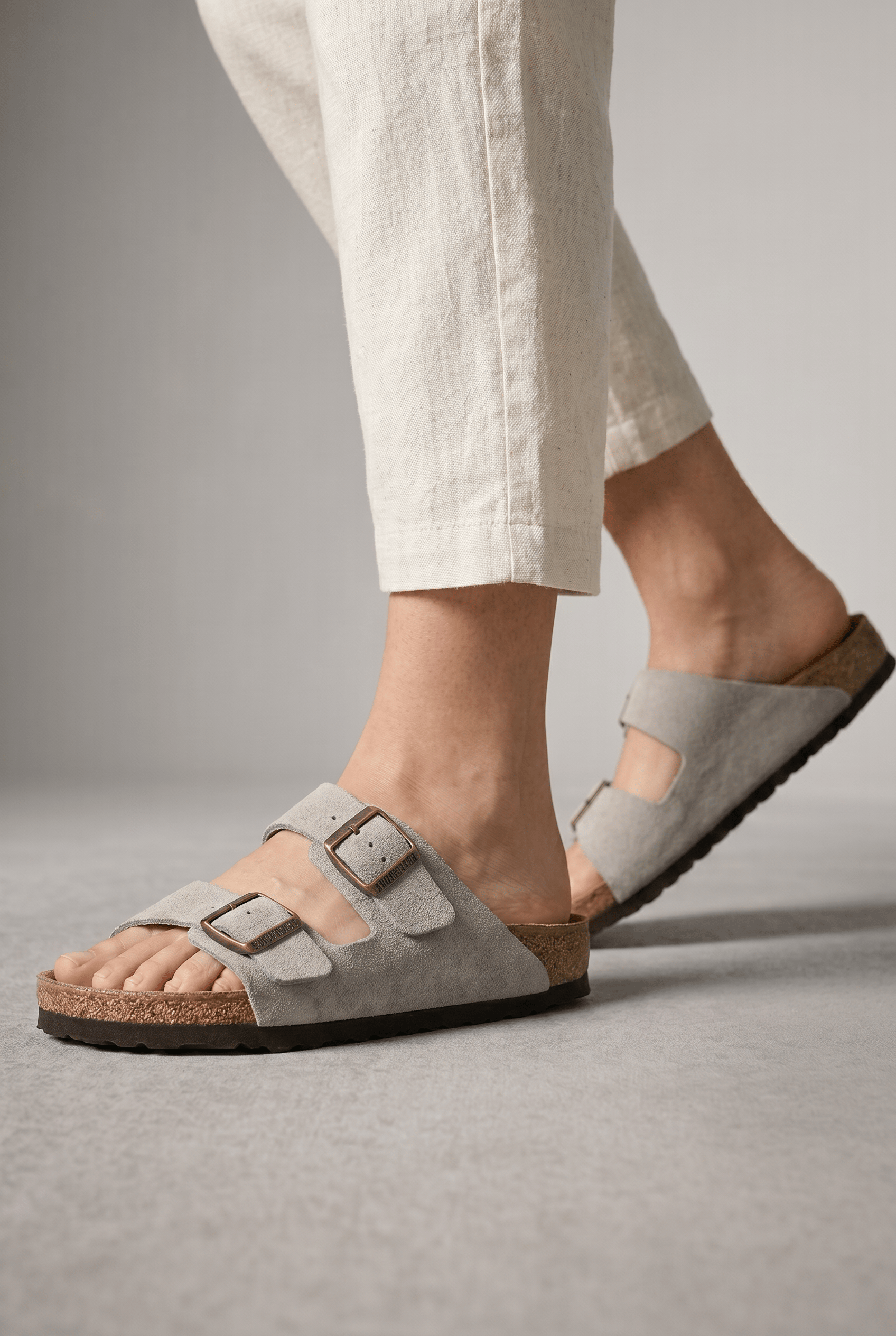 Women’s Double Strap Adjustable Buckle Slide Sandals | Casual