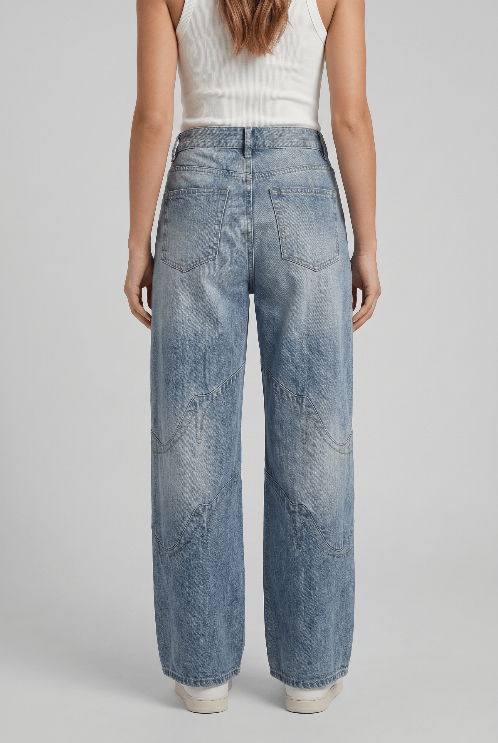 Women’s Wide Leg Relaxed High Waist Blue Jeans | Casual