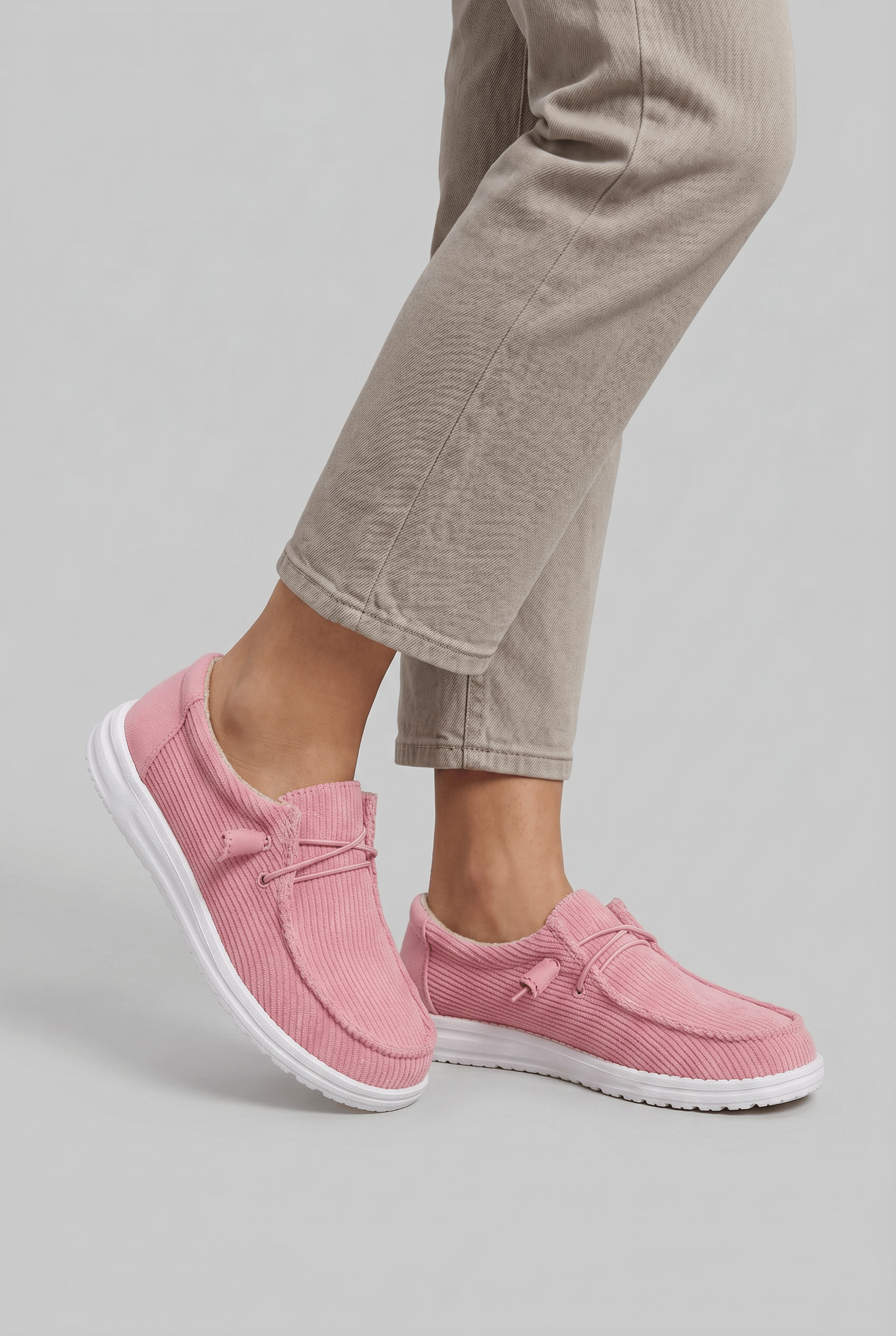 Women’s Ribbed Casual Slip On Trainers | Low Top