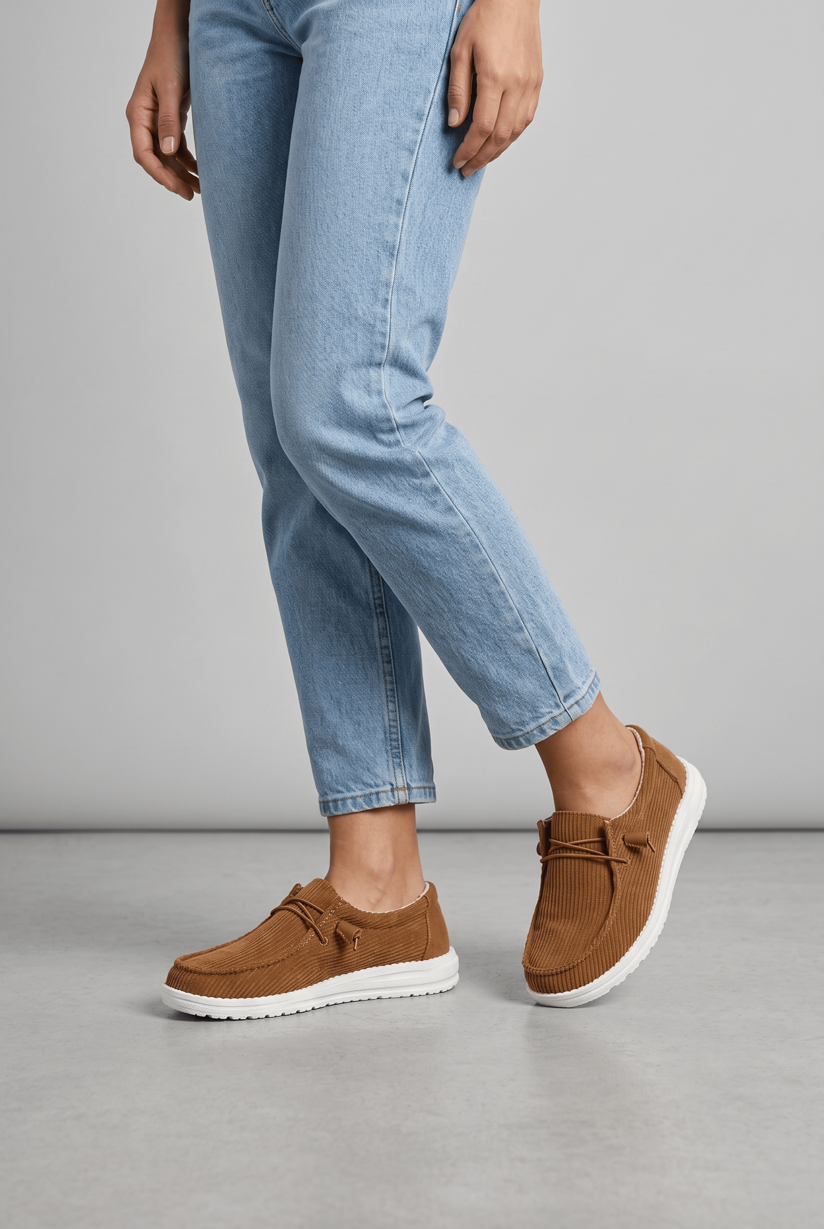 Women’s Ribbed Casual Slip On Trainers | Low Top