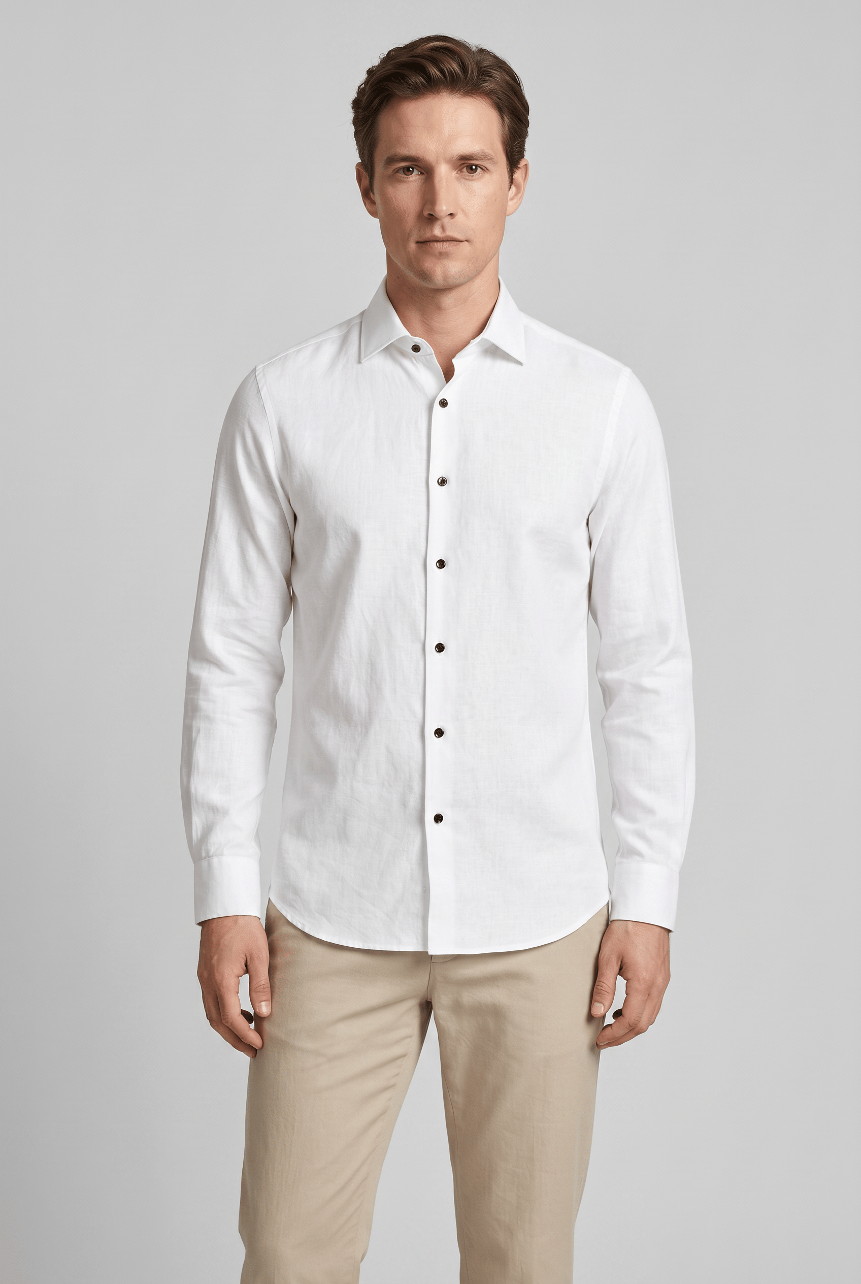 Men’s Collared Long Sleeves Slim Fit Dress Shirt | Formal