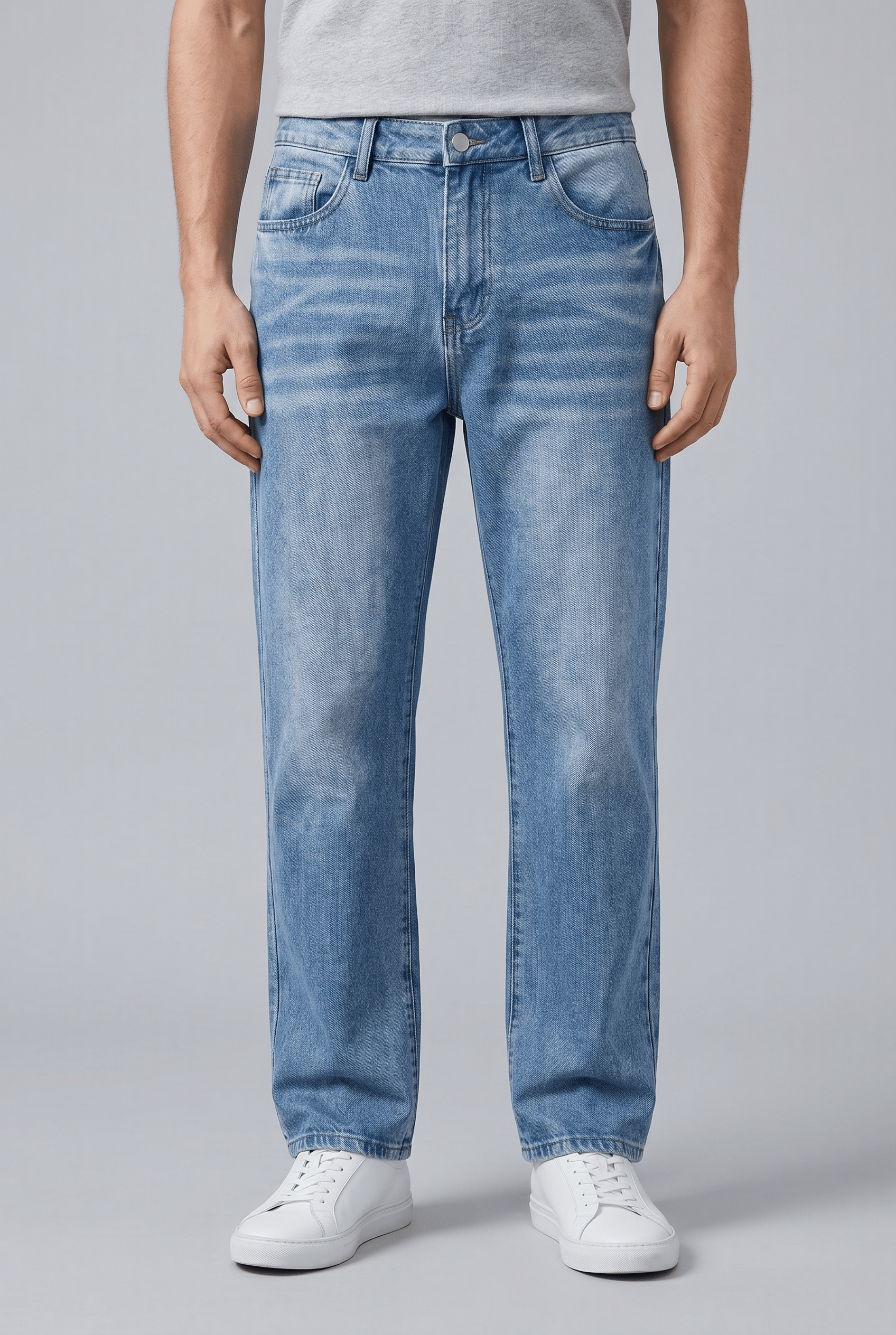 Men’s Straight Fit Vintage Washed Jeans | Classic
