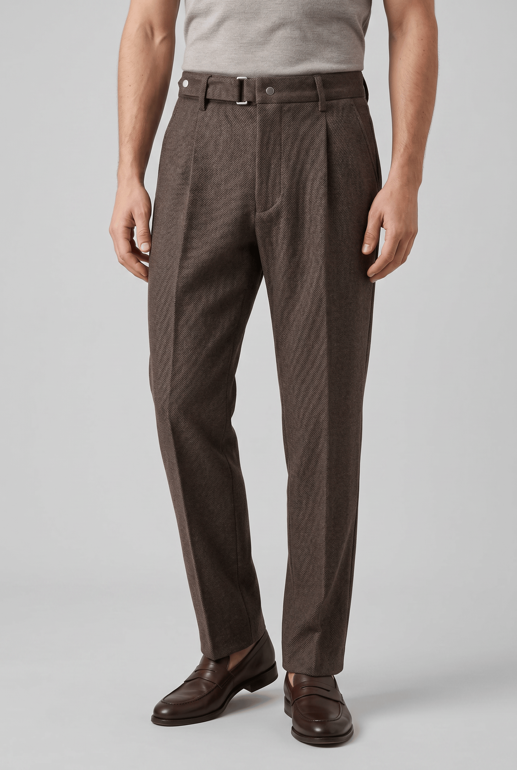Men's Slim Fit Pleated Modern Trousers | Casual