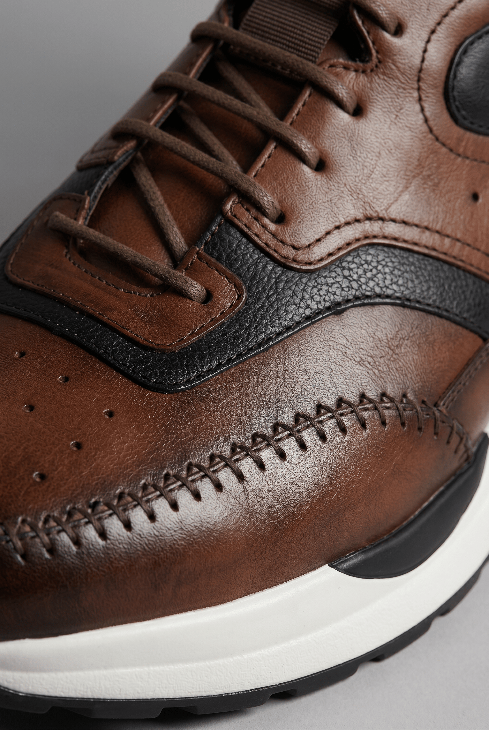 Men's Modern Lace-Up Trainers | Round Toe