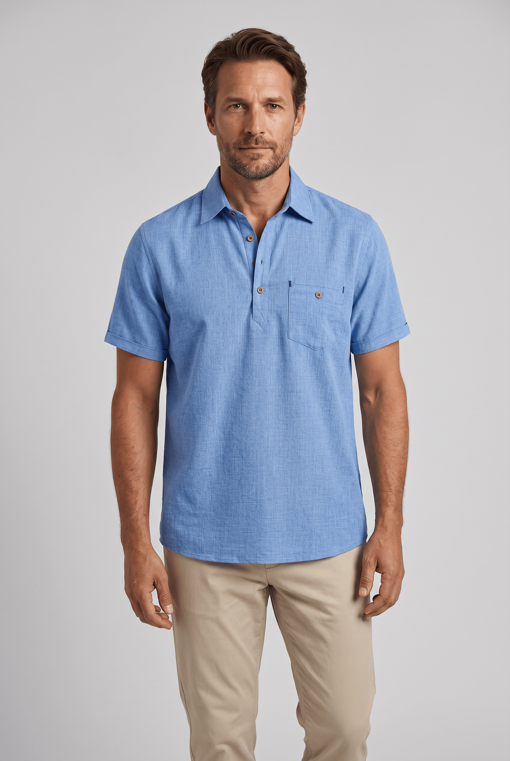 Men’s Collar Short Sleeve Polo Shirt | Chest Pocket