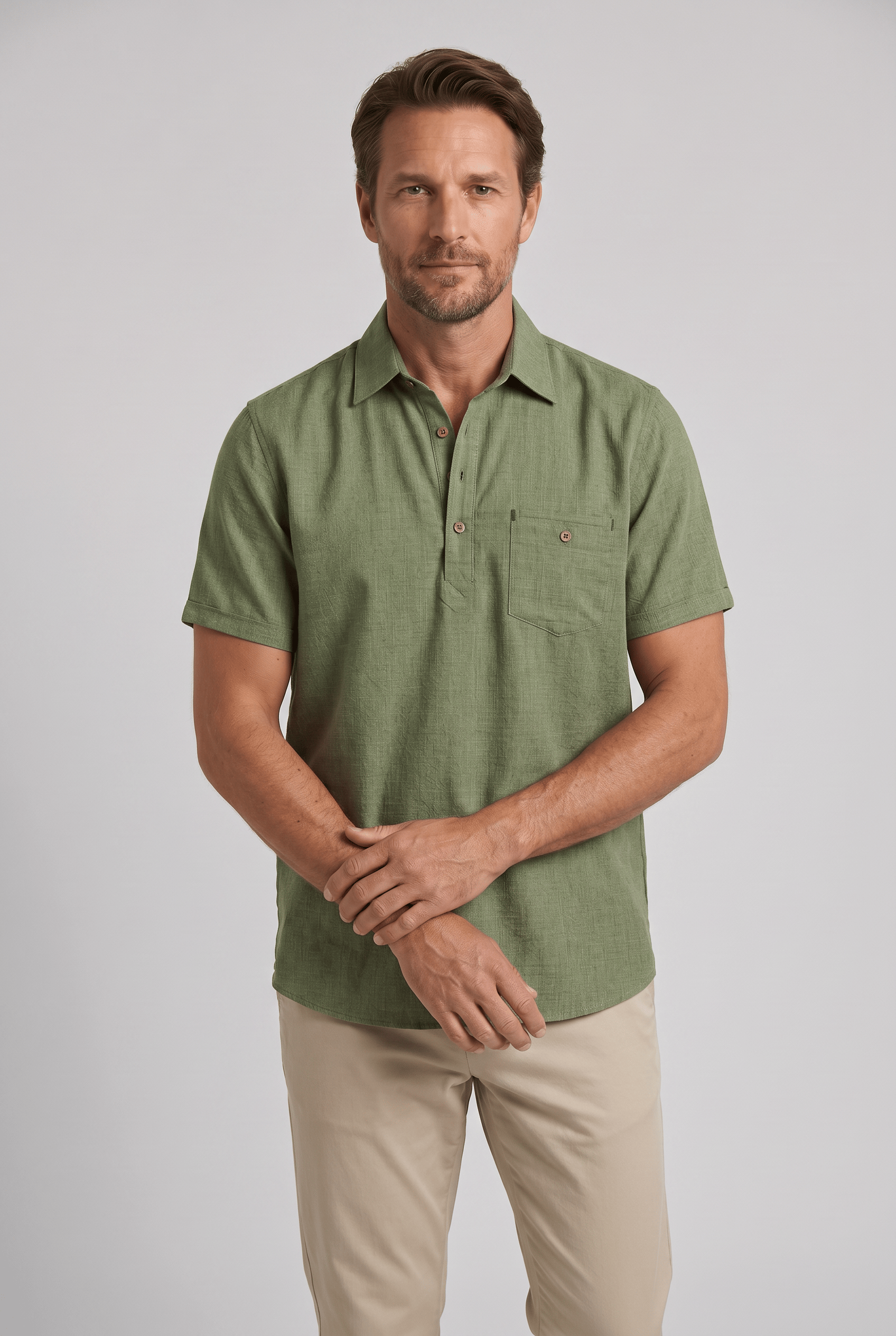 Men’s Collar Short Sleeve Polo Shirt | Chest Pocket