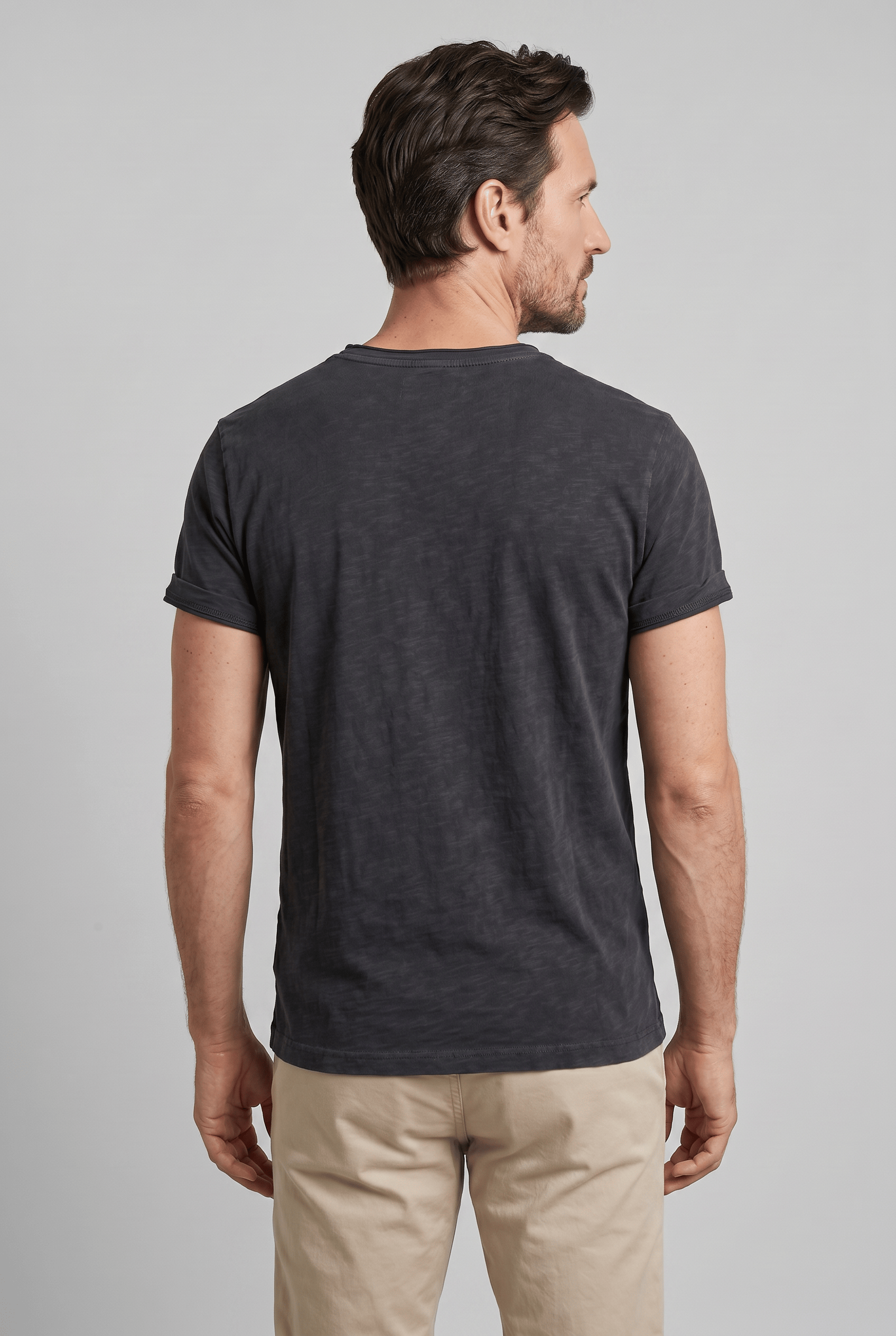 Men’s Crew Neck Short Sleeves Classic Fit T-Shirt | Rolled Sleeves