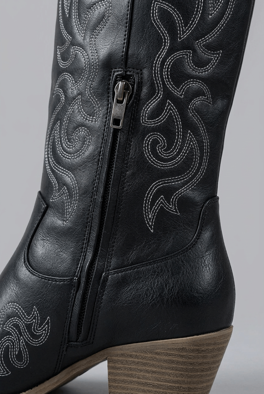 Women's Knee-High Boots | Western Embroidery & Pointed Toe