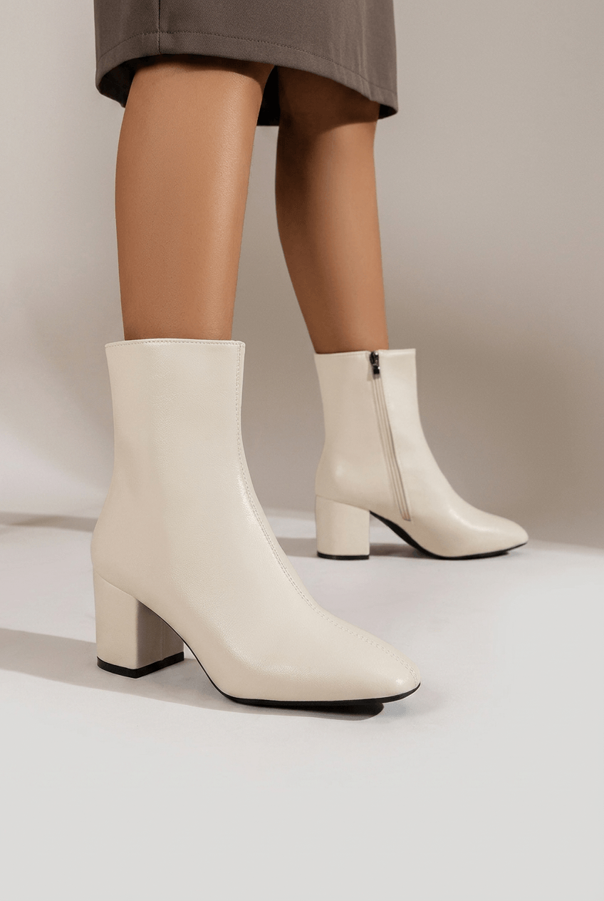 Women's Ankle Boots | Block Heel & Side Zip