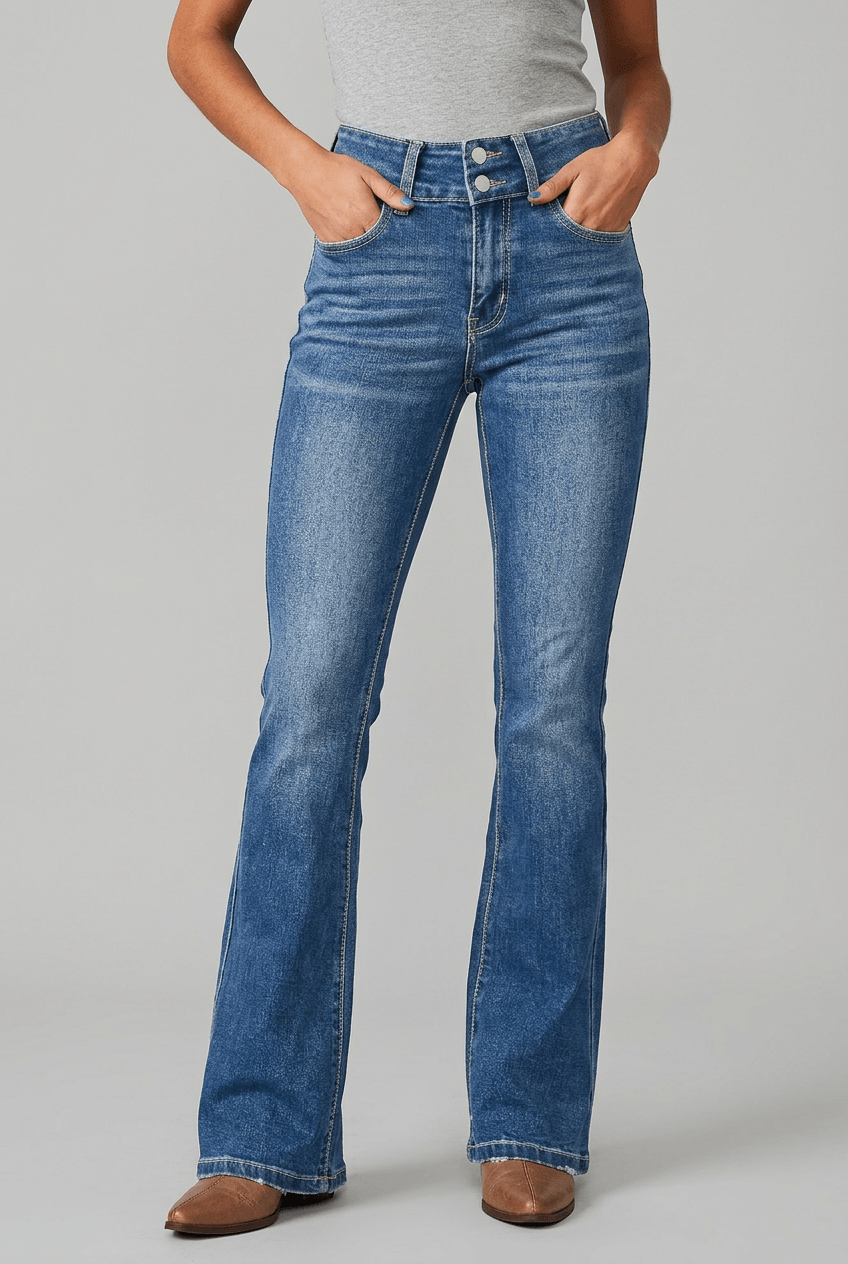 Women's Flared Jeans | Bootcut & Double Button Waist