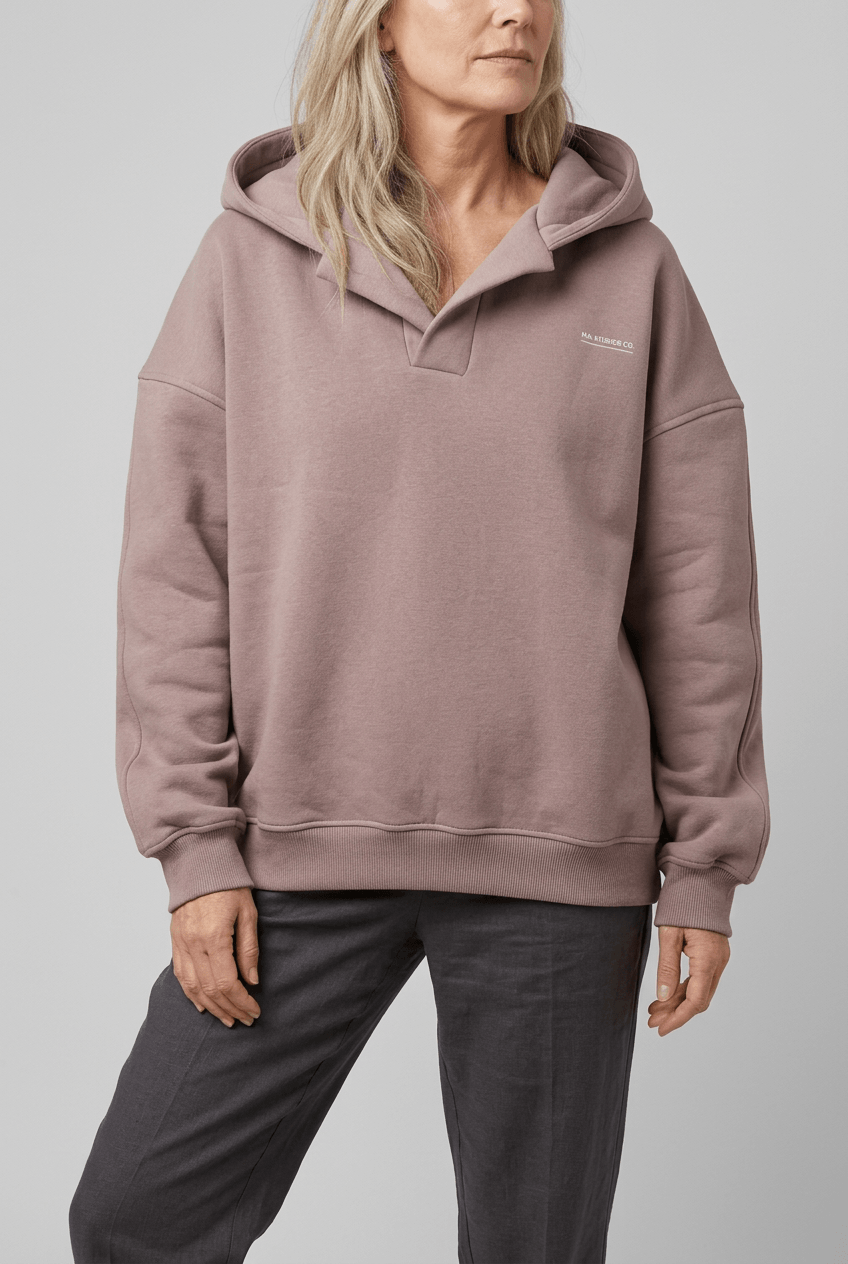 Women's Hooded Jumper | Ribbed Cuffs & Logo Print