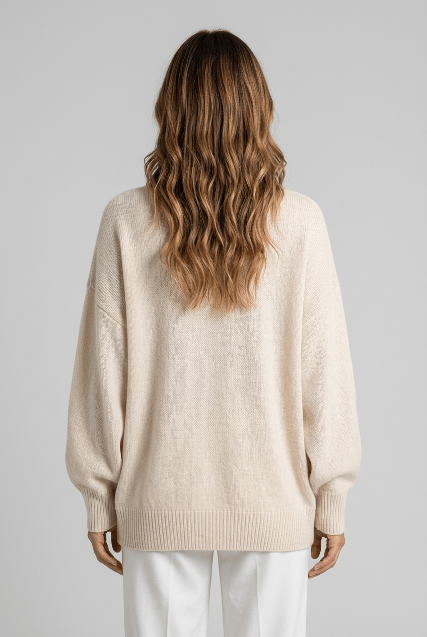 Women's Oversized Knitted Jumper | Crew Neck