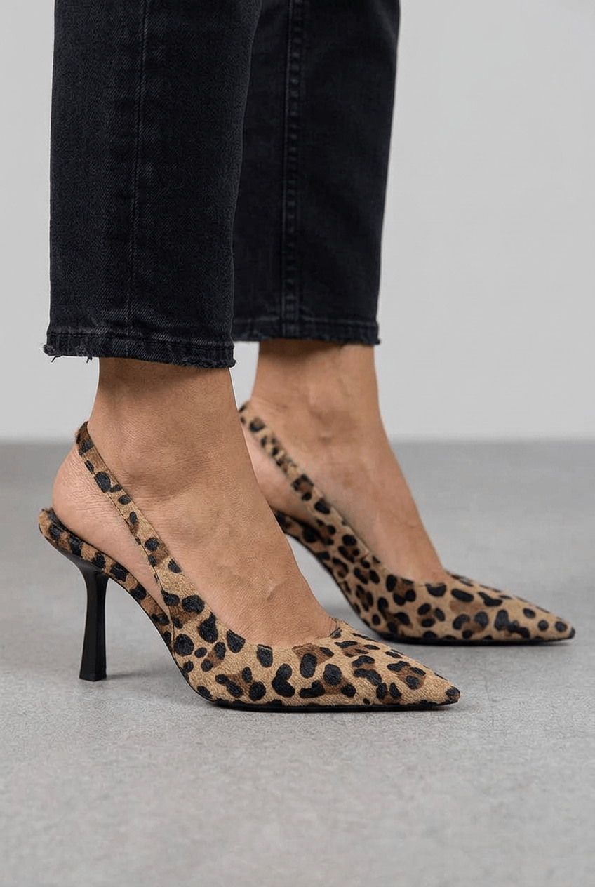 Women's Slingback Heels | Stiletto, Pointed Toe & Leopard Print