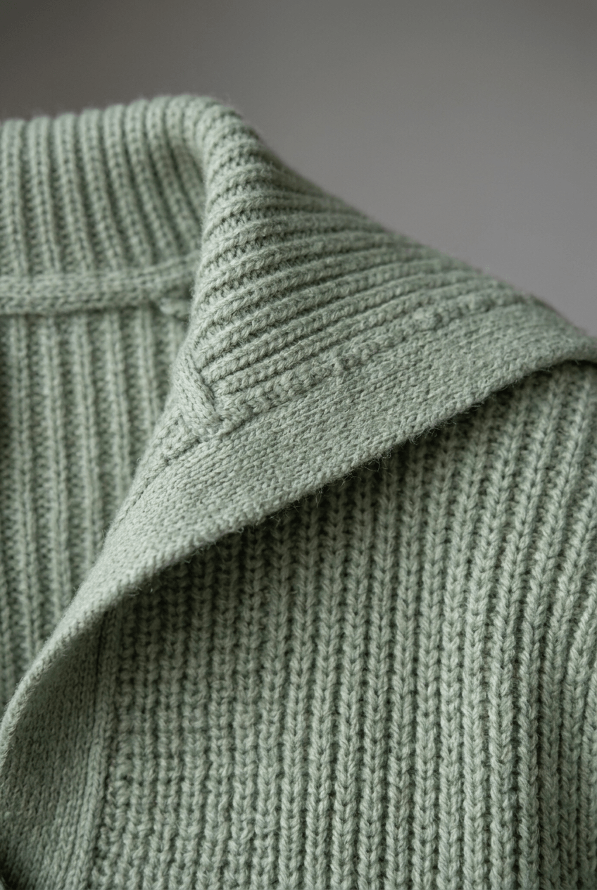 Women's Collared Knitted Jumper | V-Neck & Balloon Sleeves