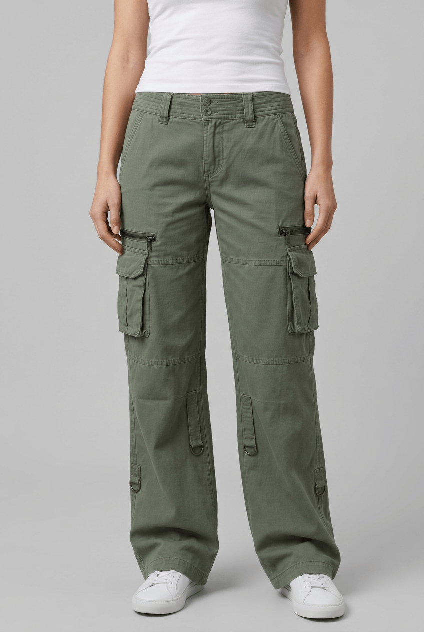 Women's Parachute Cargo Trousers | Multi-Pocket