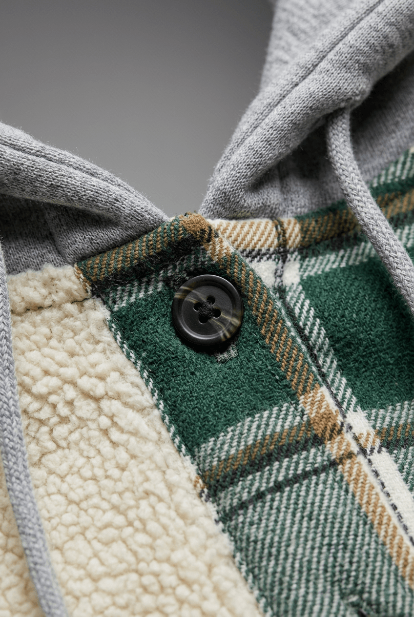 Women's Oversized Hooded Flannel Shirt Jacket | Button Front