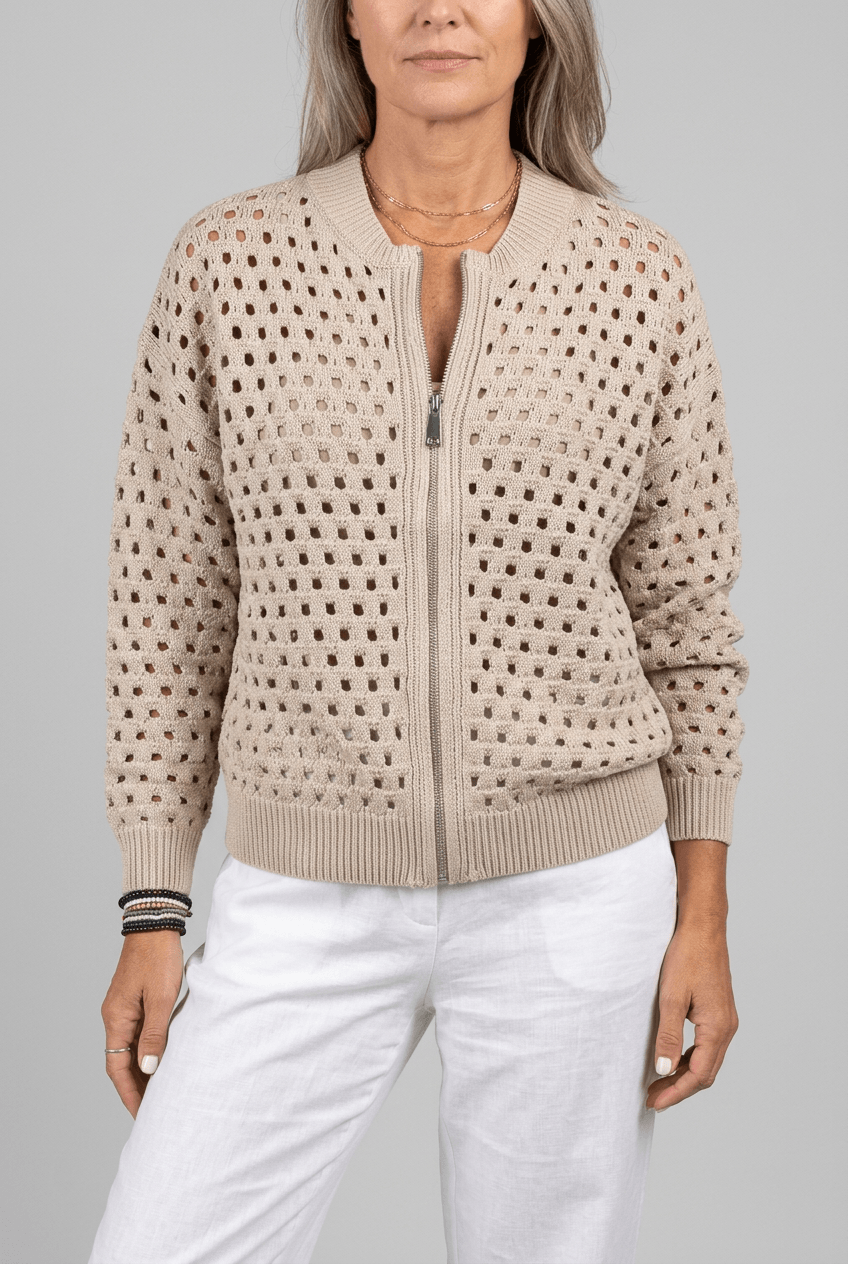 Women's Cardigan | Full Zip and Ribbed Cuffs