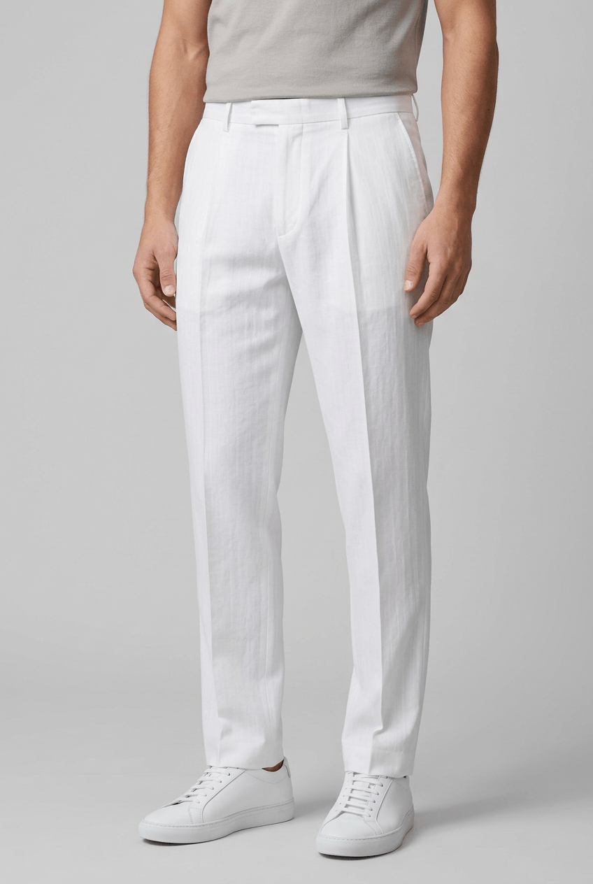 Men's Tailored Pleated Trousers | Straight Leg