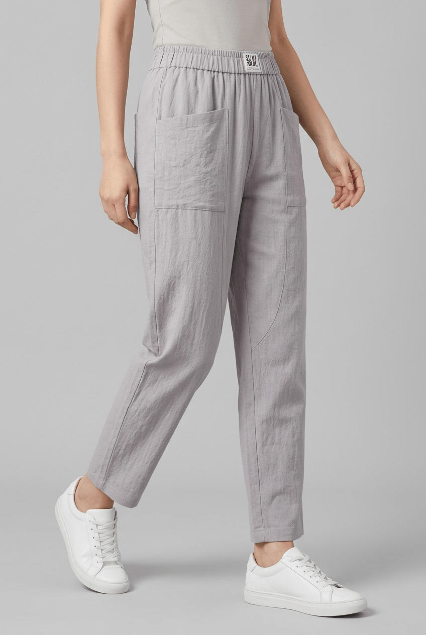 Women's Trousers | Elasticated Waist & Large Patch Pockets