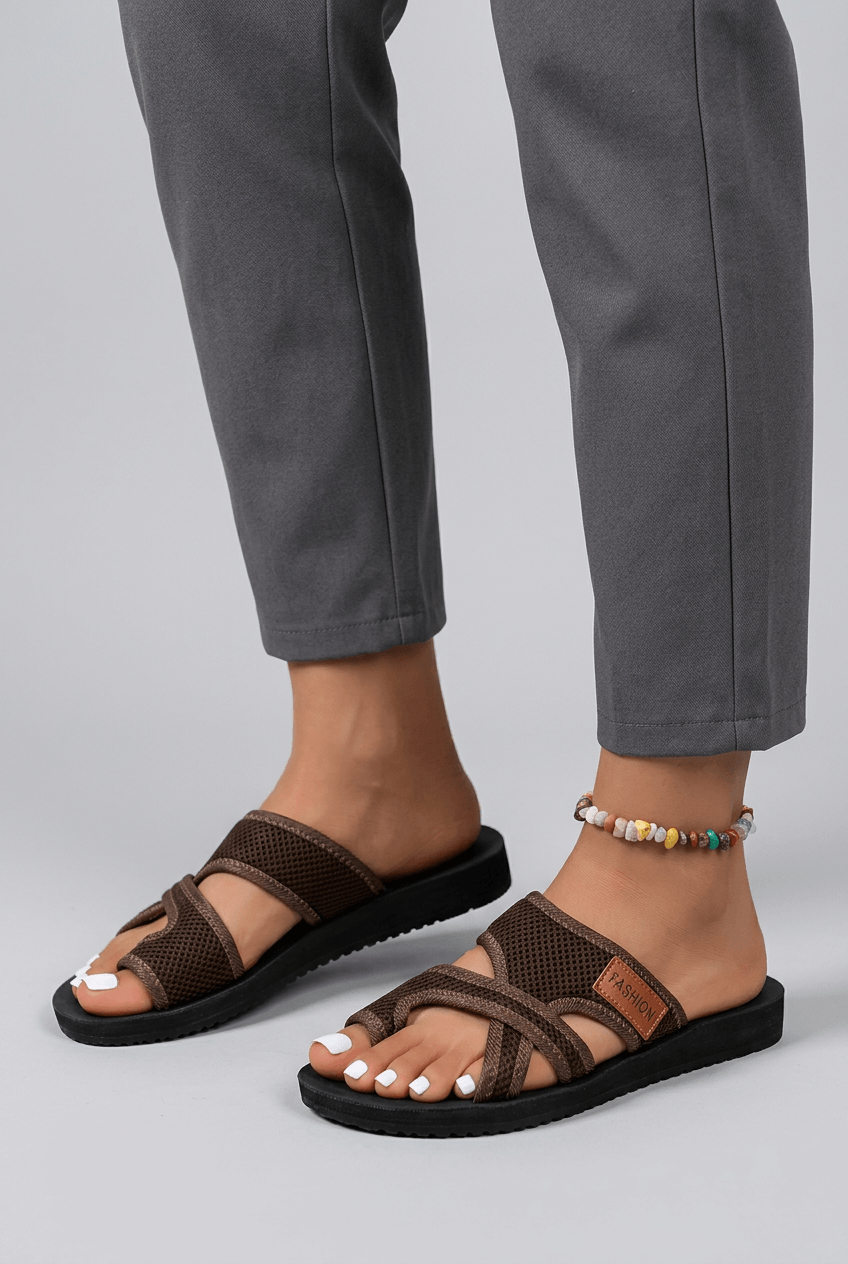 Women's Sandals | Crossover Mesh Straps & Cushioned Sole