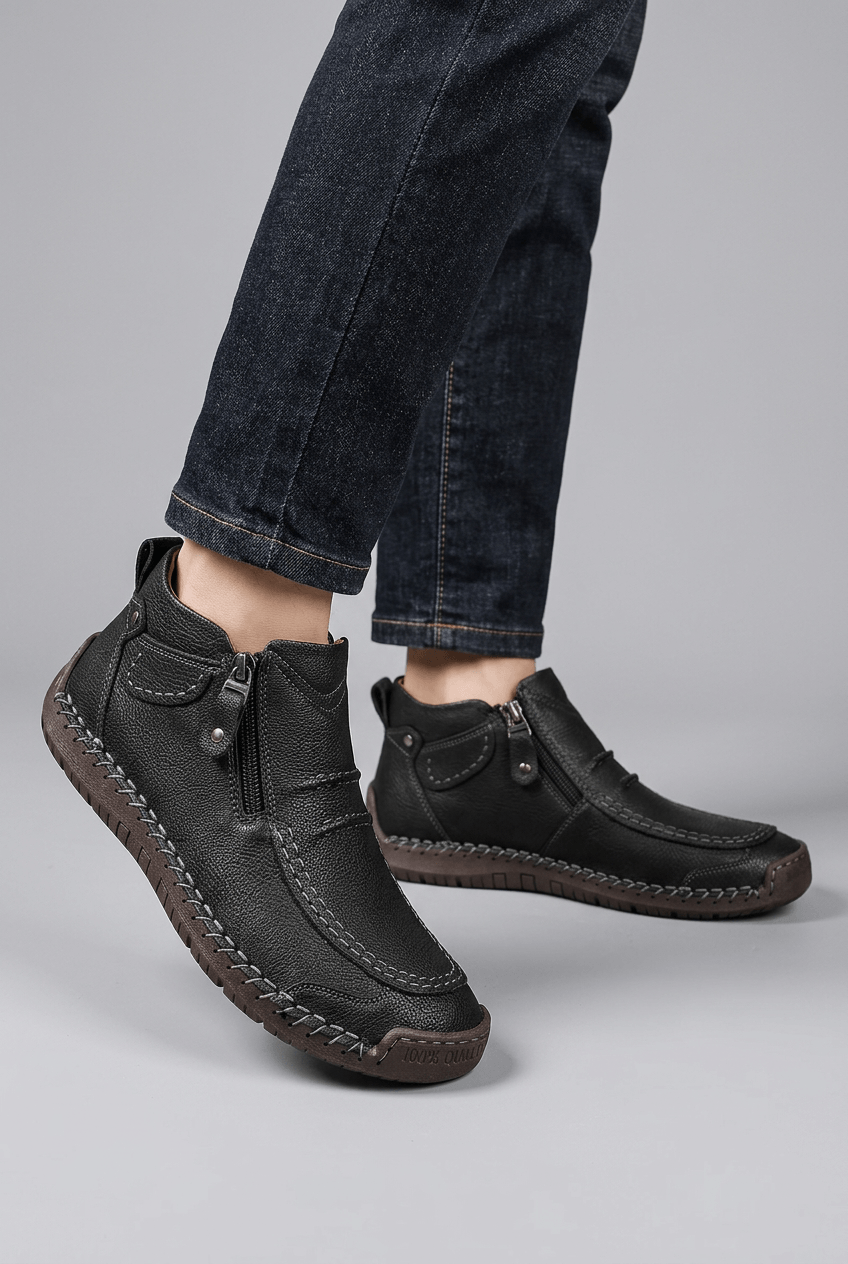 Men's Ankle Boots | Side Zip & Moccasin Detail