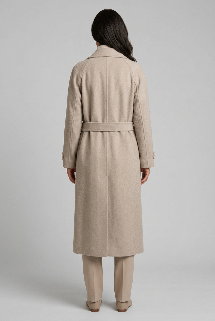 Women's Belted Trench Coat | Double-Breasted Button Front