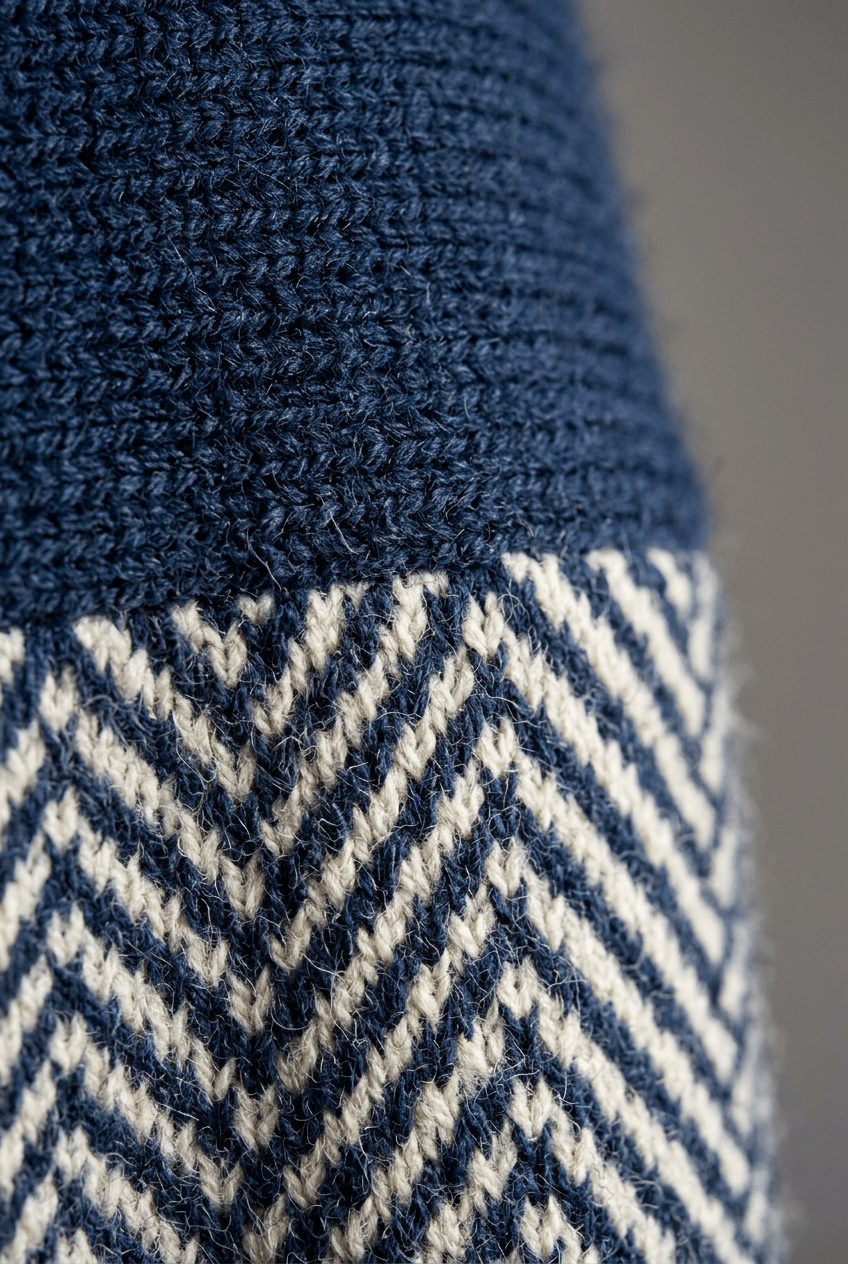 Women's Oversized Turtleneck Jumper | Chevron Pattern