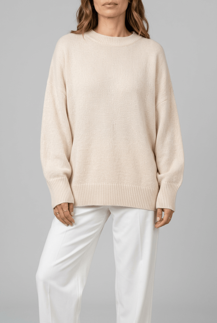 Women's Oversized Knitted Jumper | Crew Neck