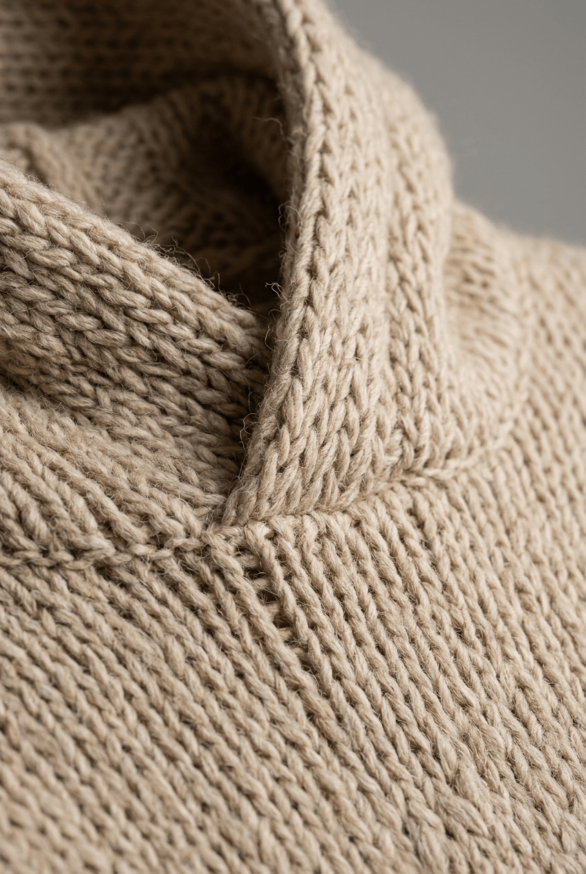 Men's Knitted Hoodie | Chunky Ribbed Pullover