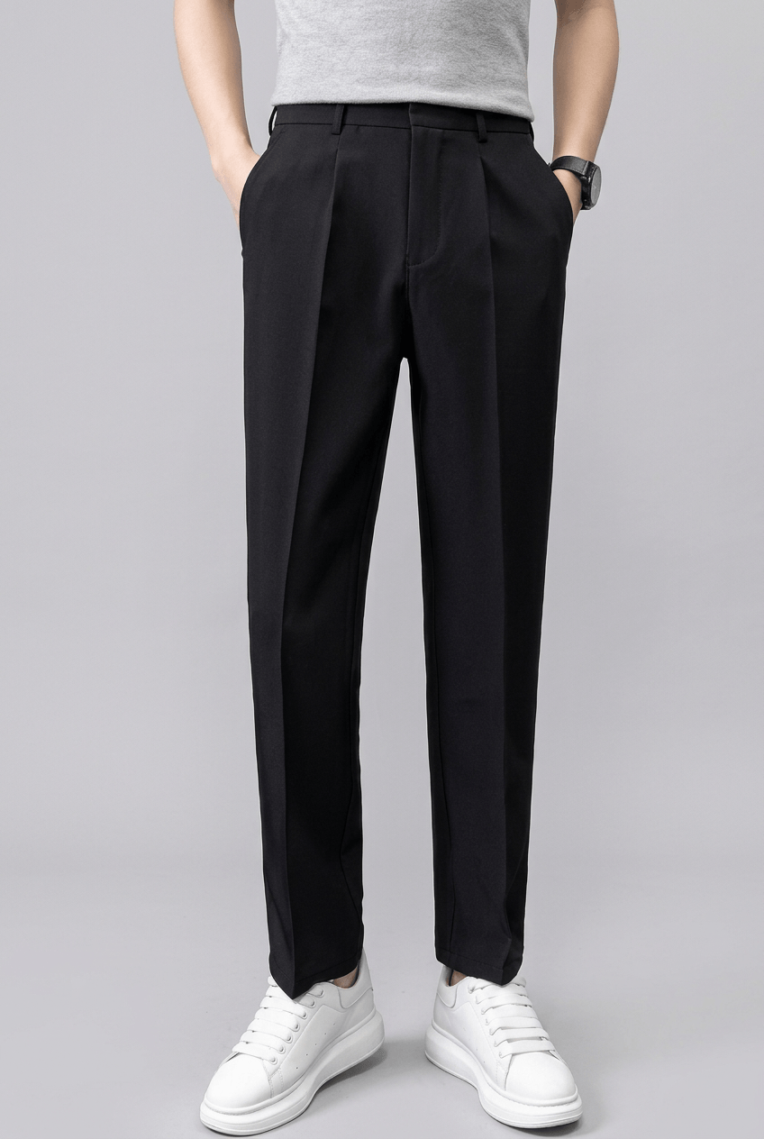 Men's Tailored Pleated Trousers | Straight Leg