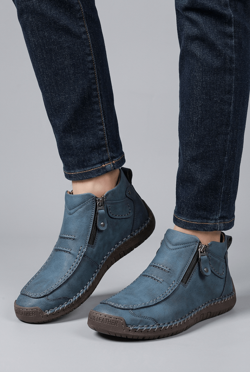 Men's Ankle Boots | Side Zip & Moccasin Detail