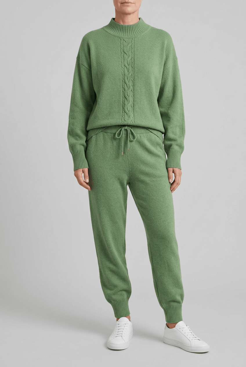 Women's Knitted Loungewear Set | Cable Knit Jumper