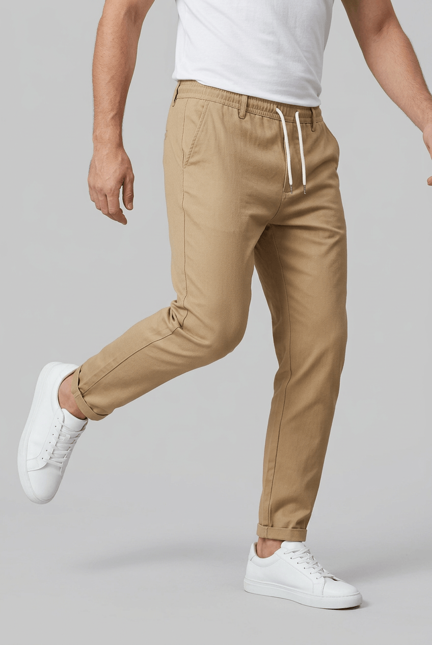 Men's Slim Fit Joggers | Drawcord Waist & Turn-Ups